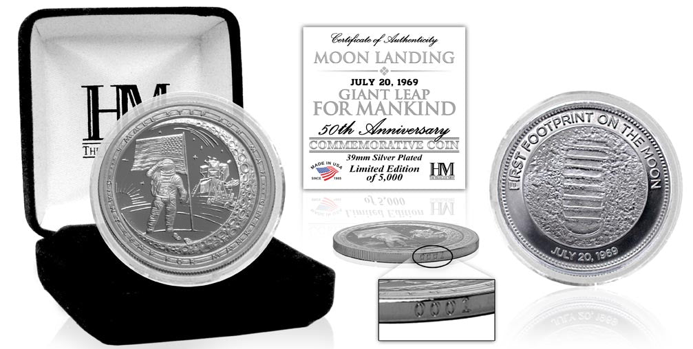 Moon Landing "Giant Leap for Mankind" Silver Mint Coin
