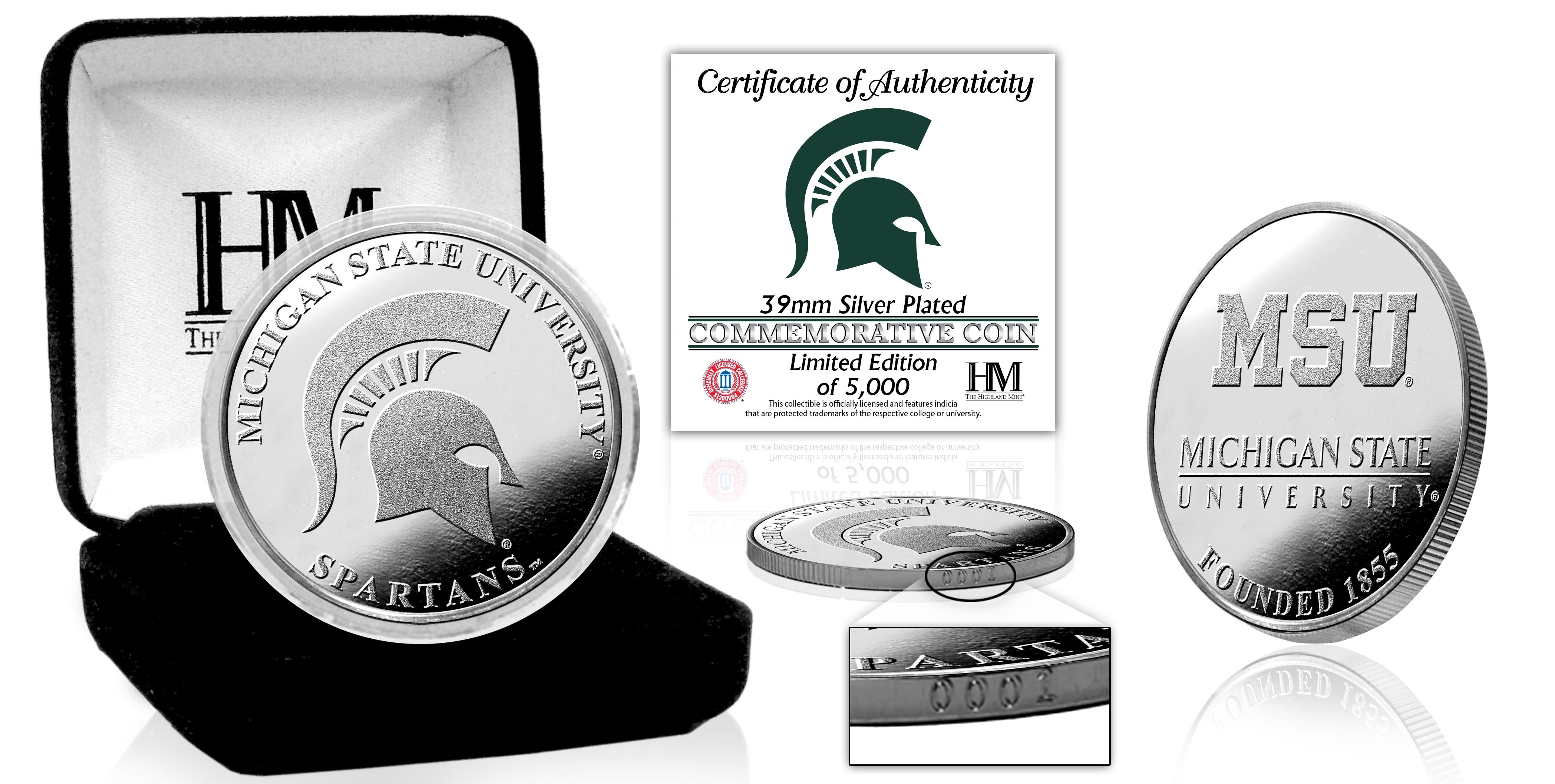 Michigan State University Spartans Silver Mint Coin