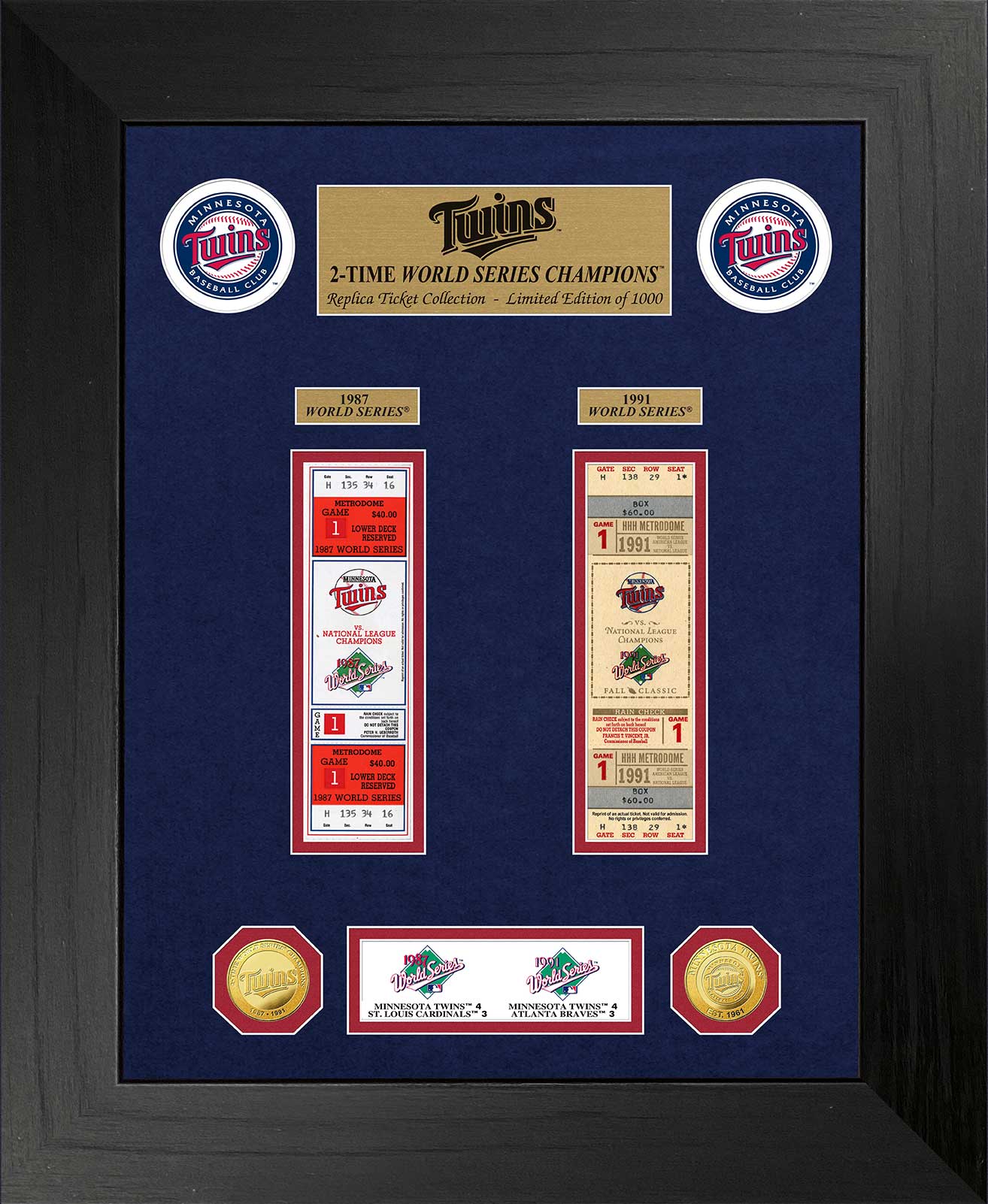 Minnesota Twins World Series Deluxe Gold Coin & Ticket Collection