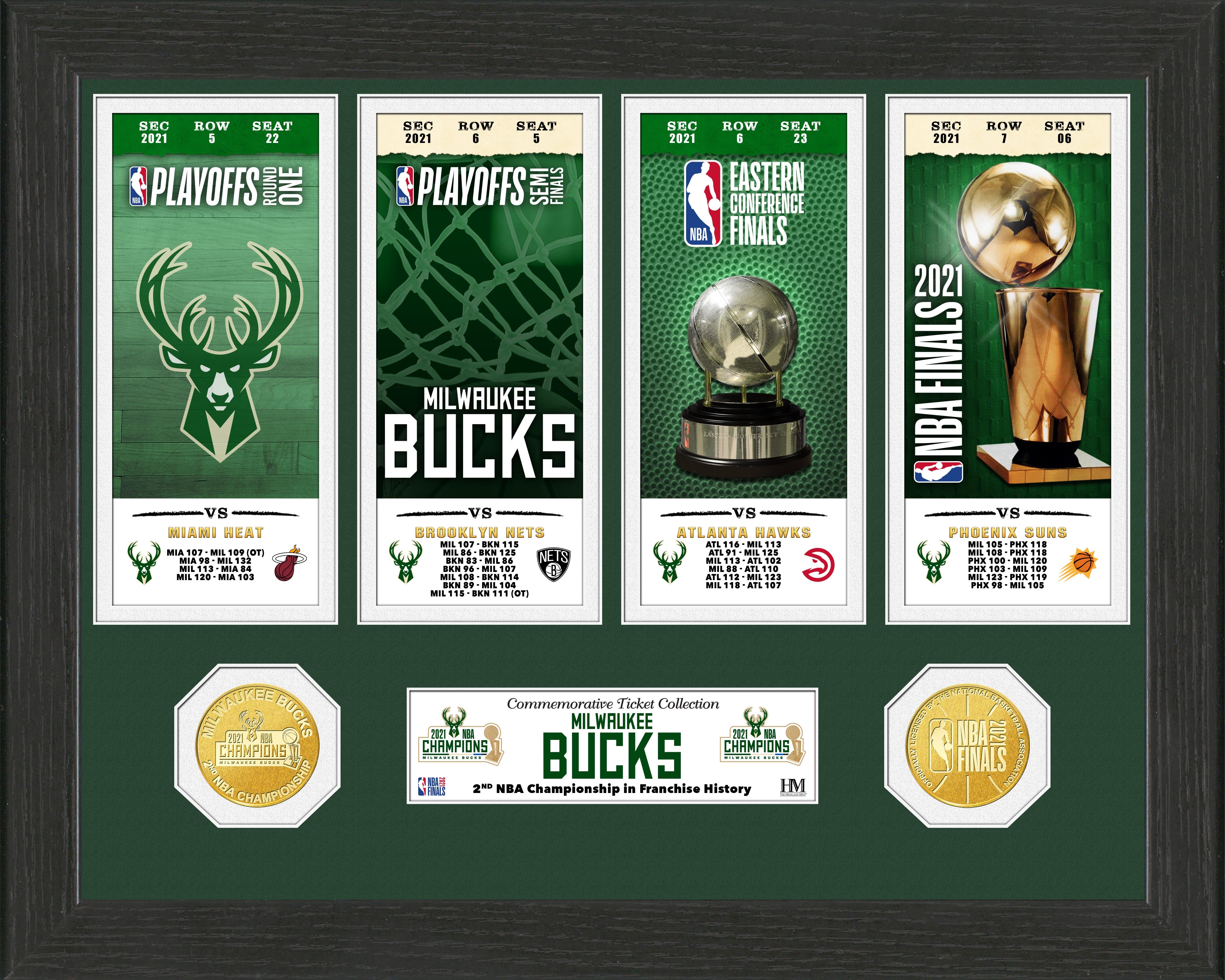 Milwaukee Bucks 2021 NBA Finals Champions Ticket Collection
