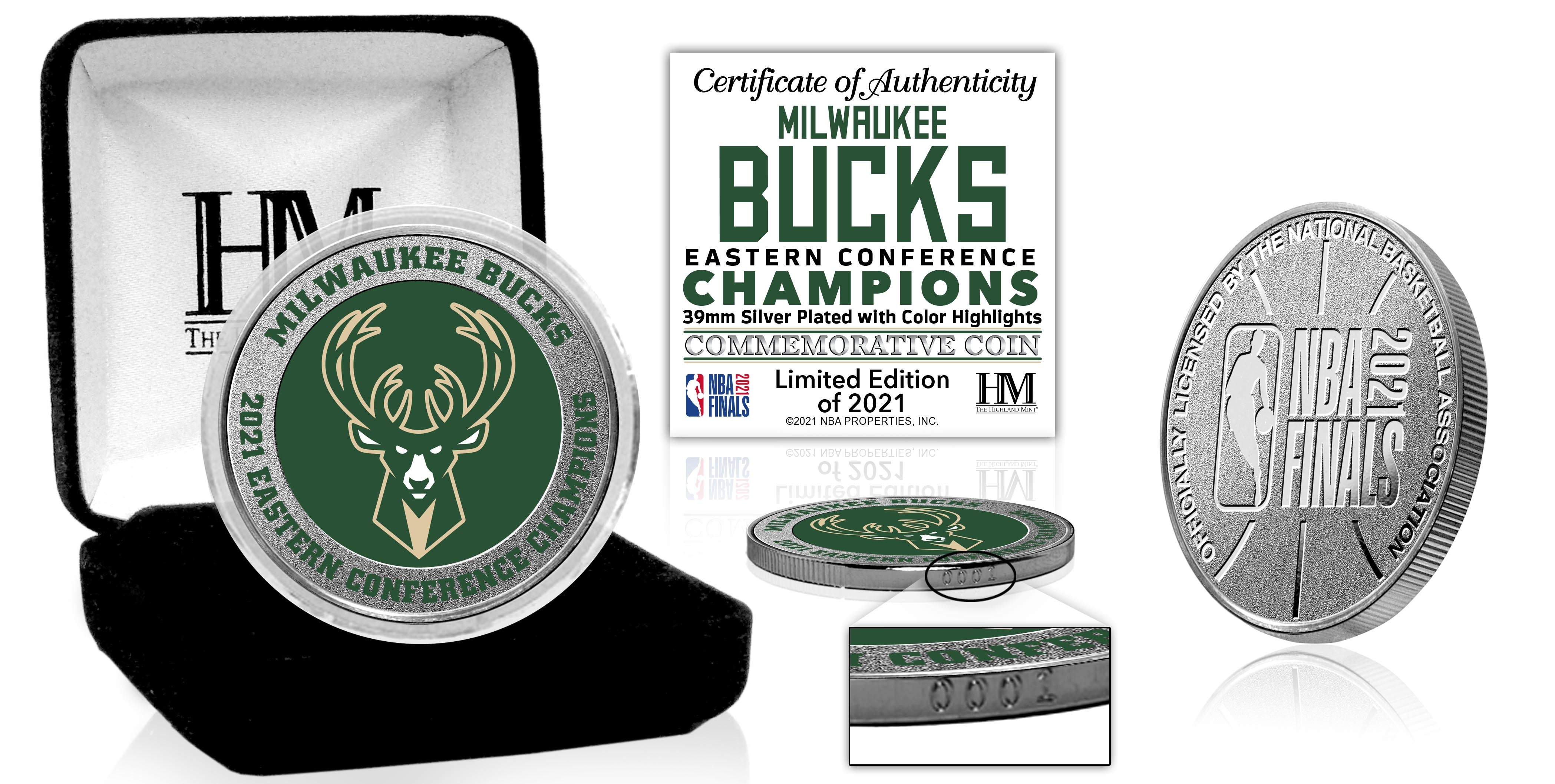 Milwaukee Bucks 2021 NBA Eastern Conference Champions Silver Mint Coin