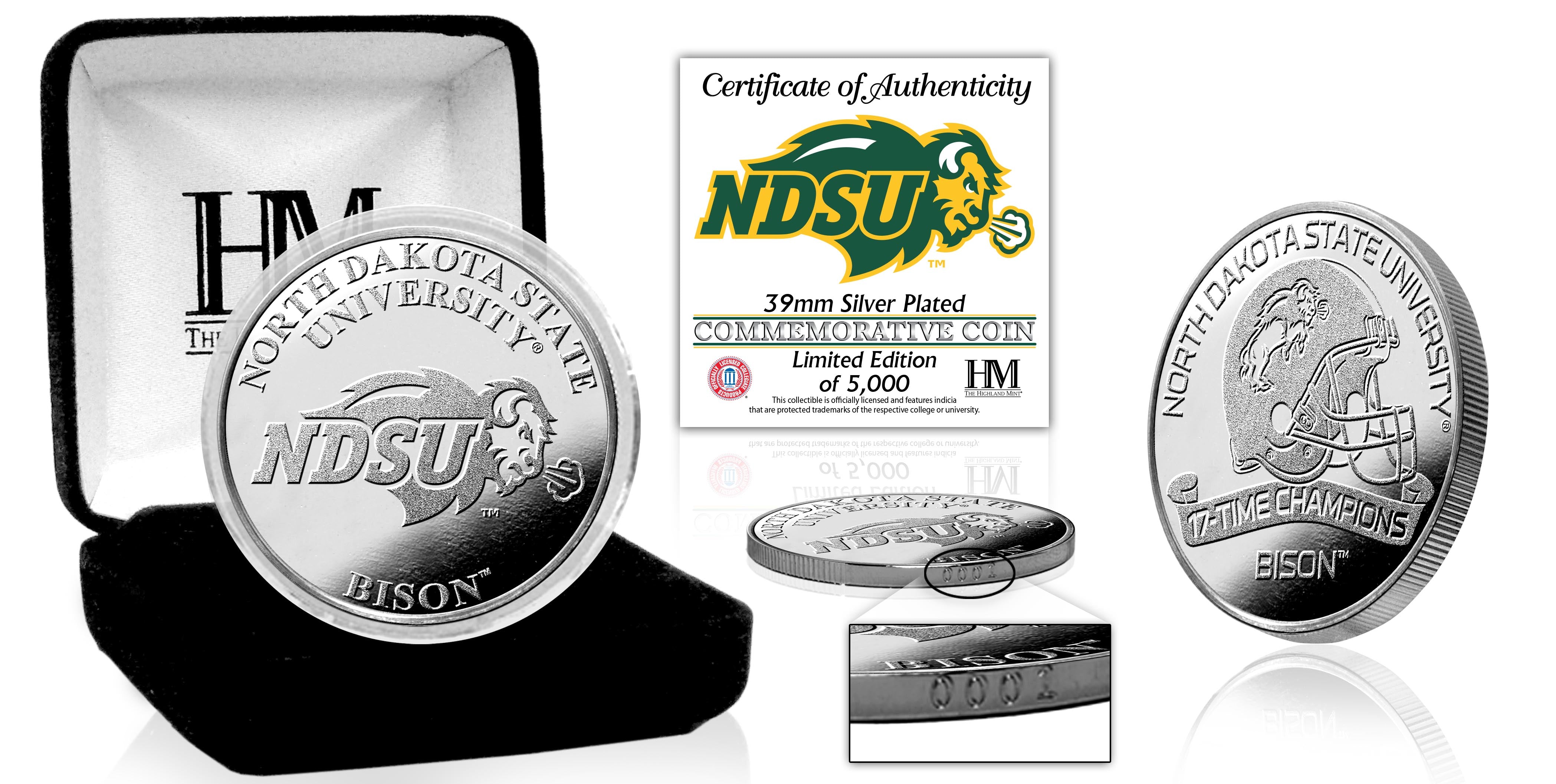 North Dakota State University Bison Silver Mint Coin