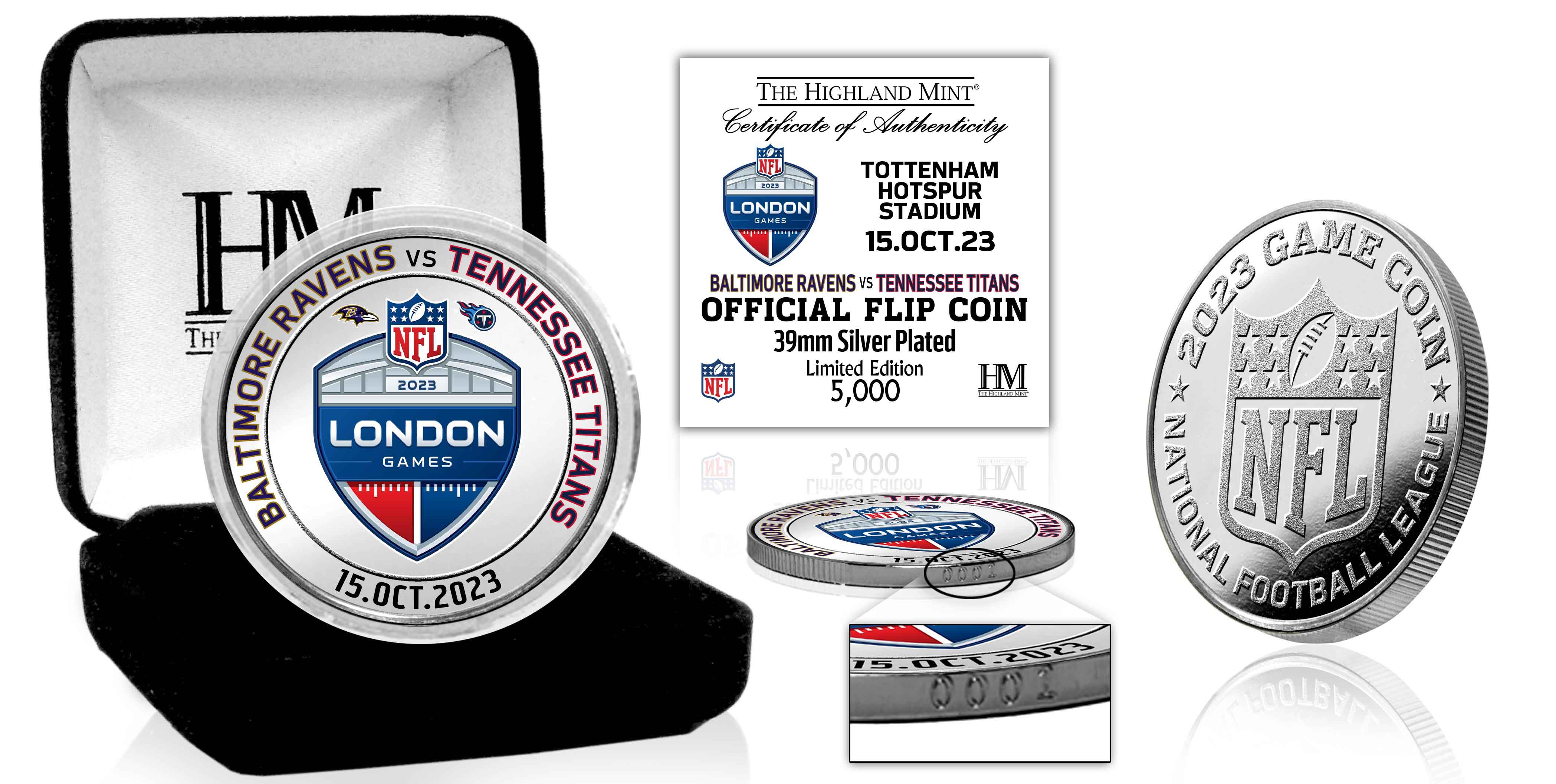 Ravens at Titans 2023 NFL London Game Flip Coin