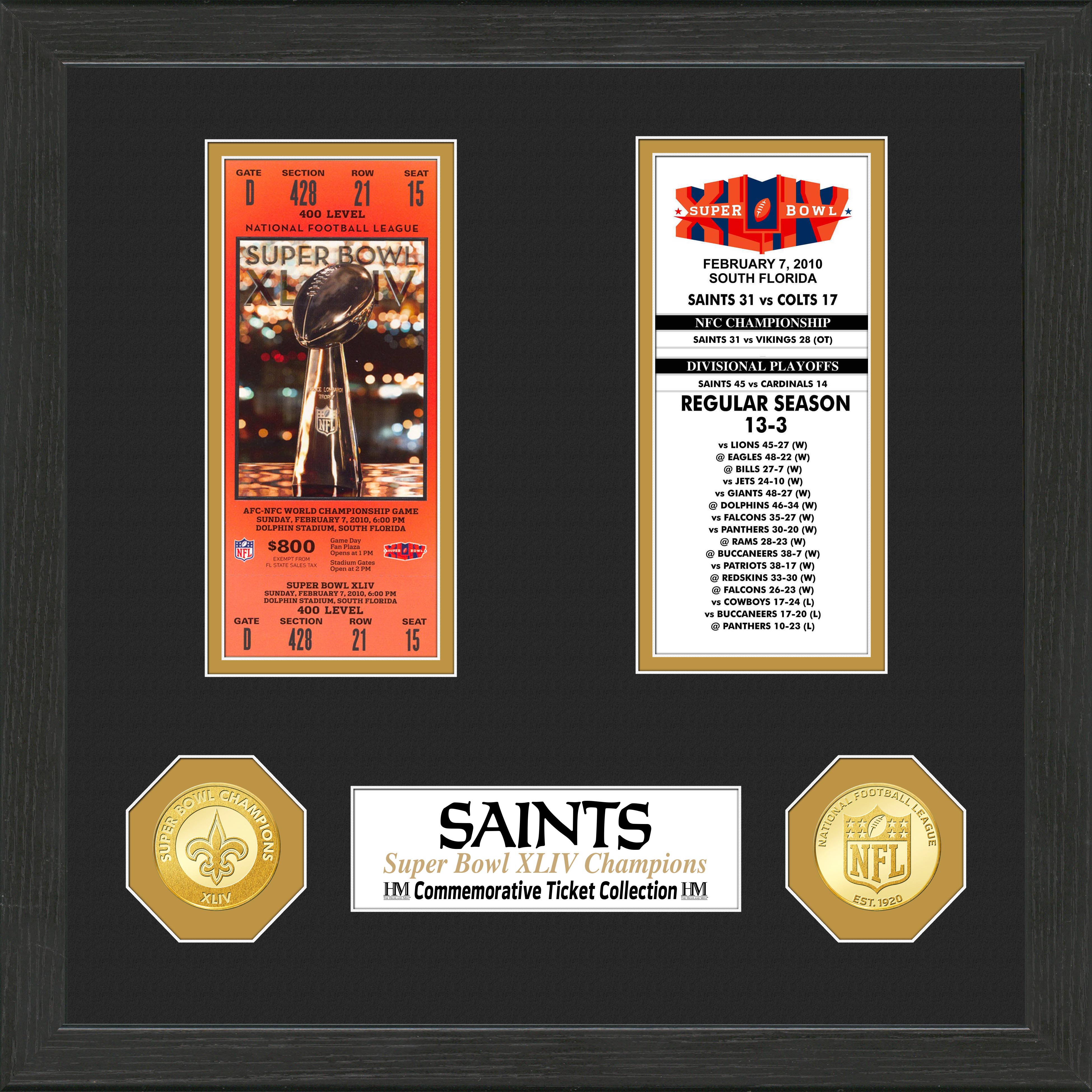 New Orleans Saints SB Championship Ticket Collection