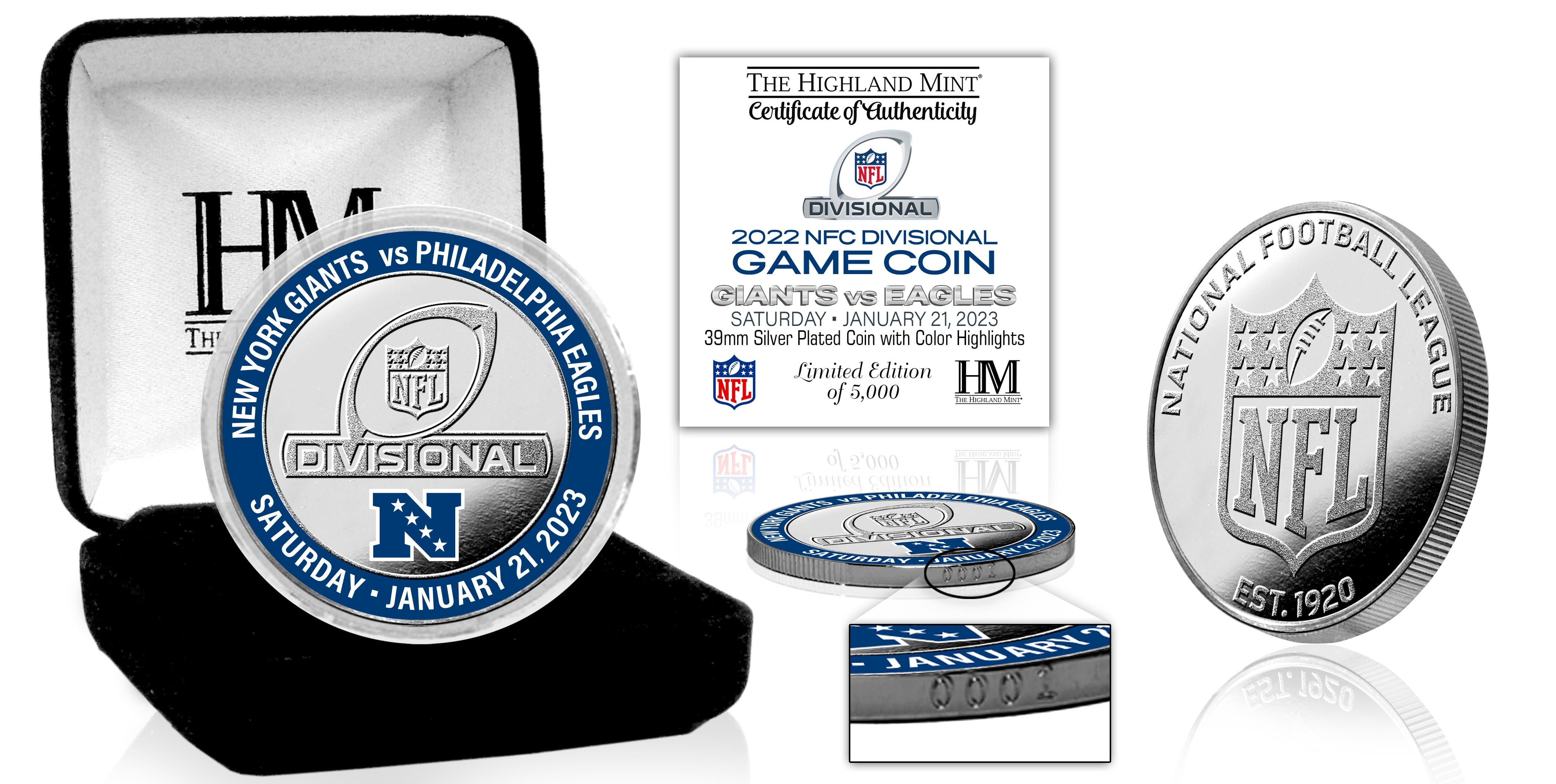 New York Giants vs Philadelphia Eagles 2022 Divisional Round Silver Coin