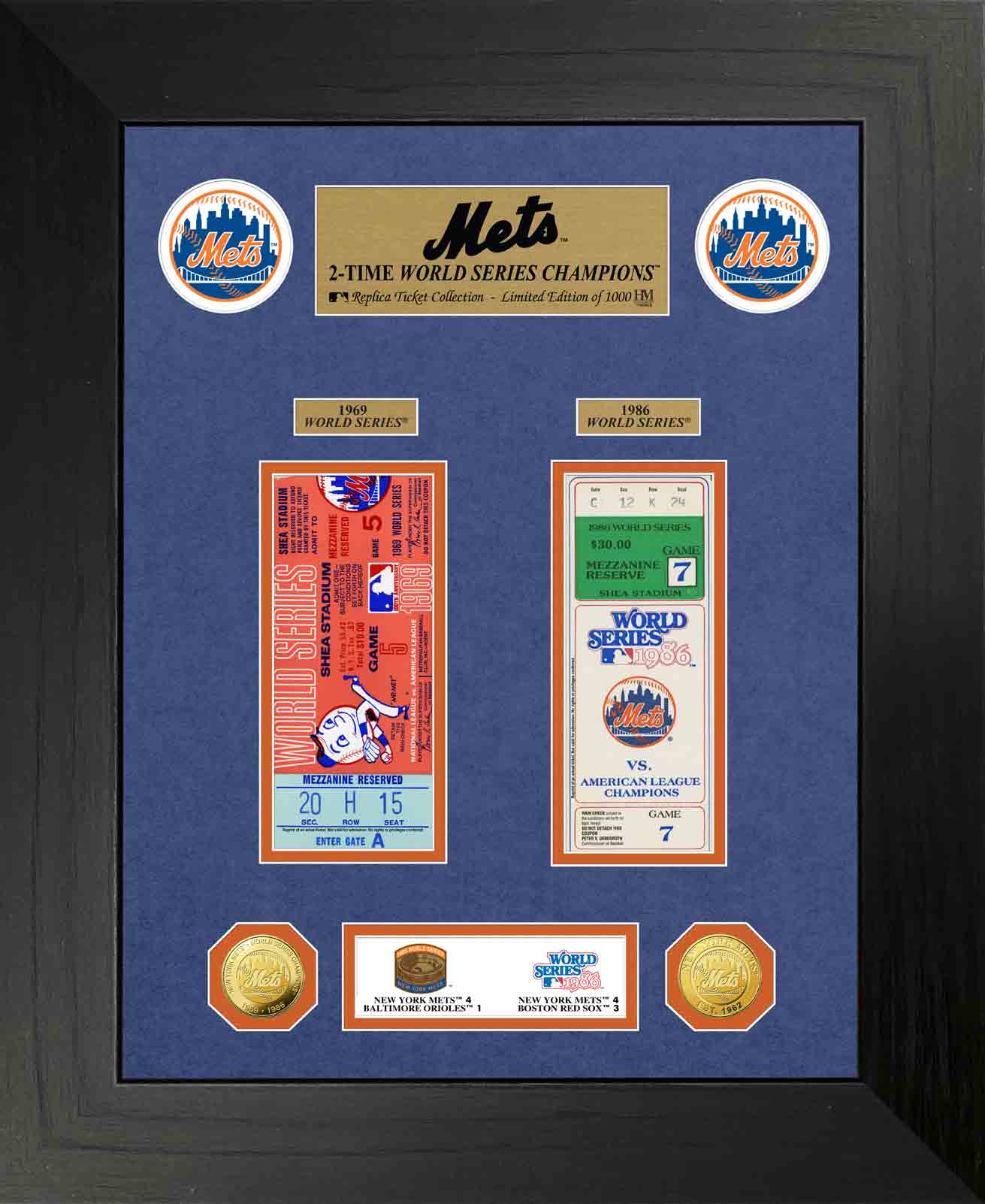 New York Mets World Series Deluxe Gold Coin & Ticket Collection