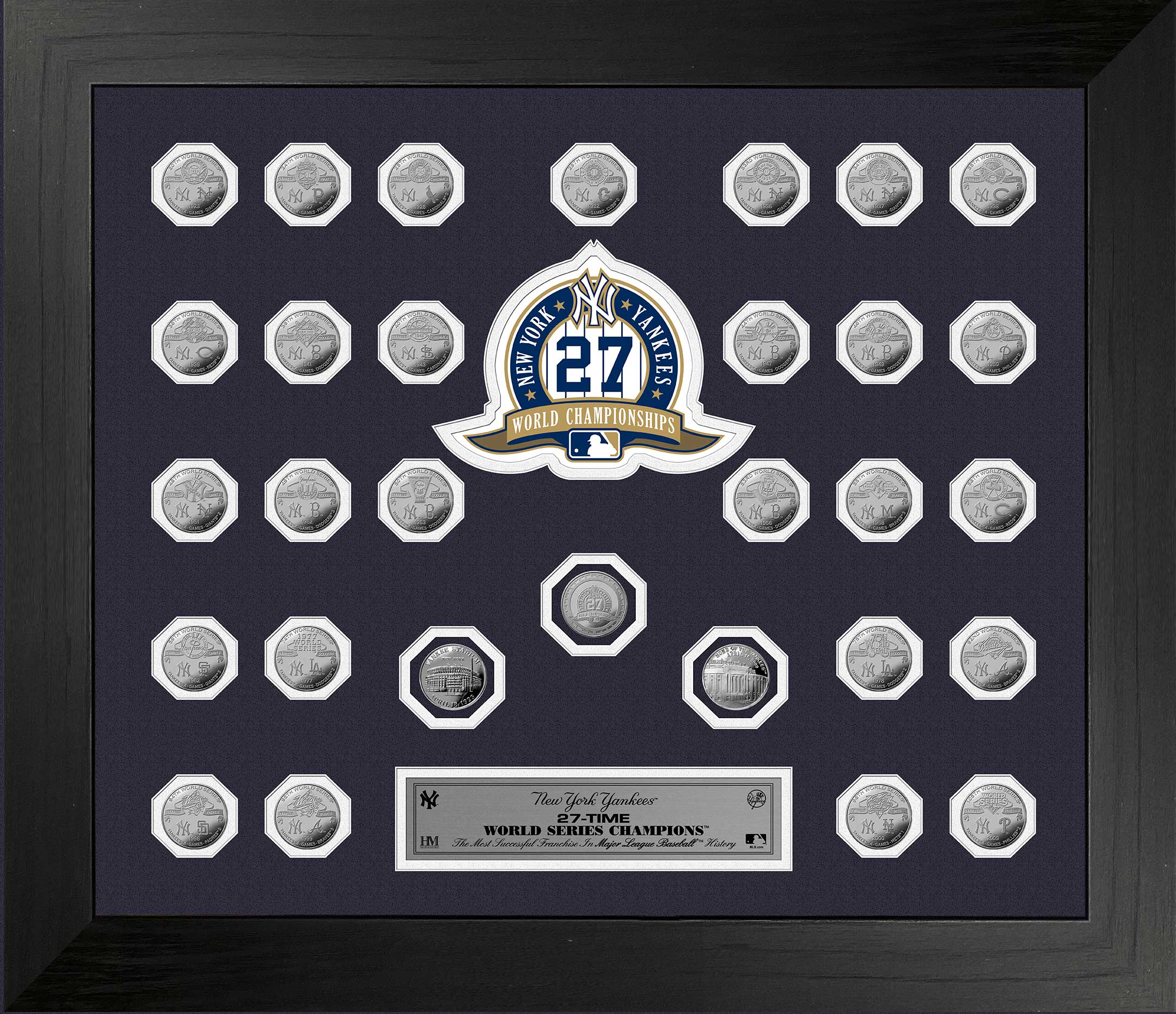 New York Yankees World Series 30 Coin Collection Frame