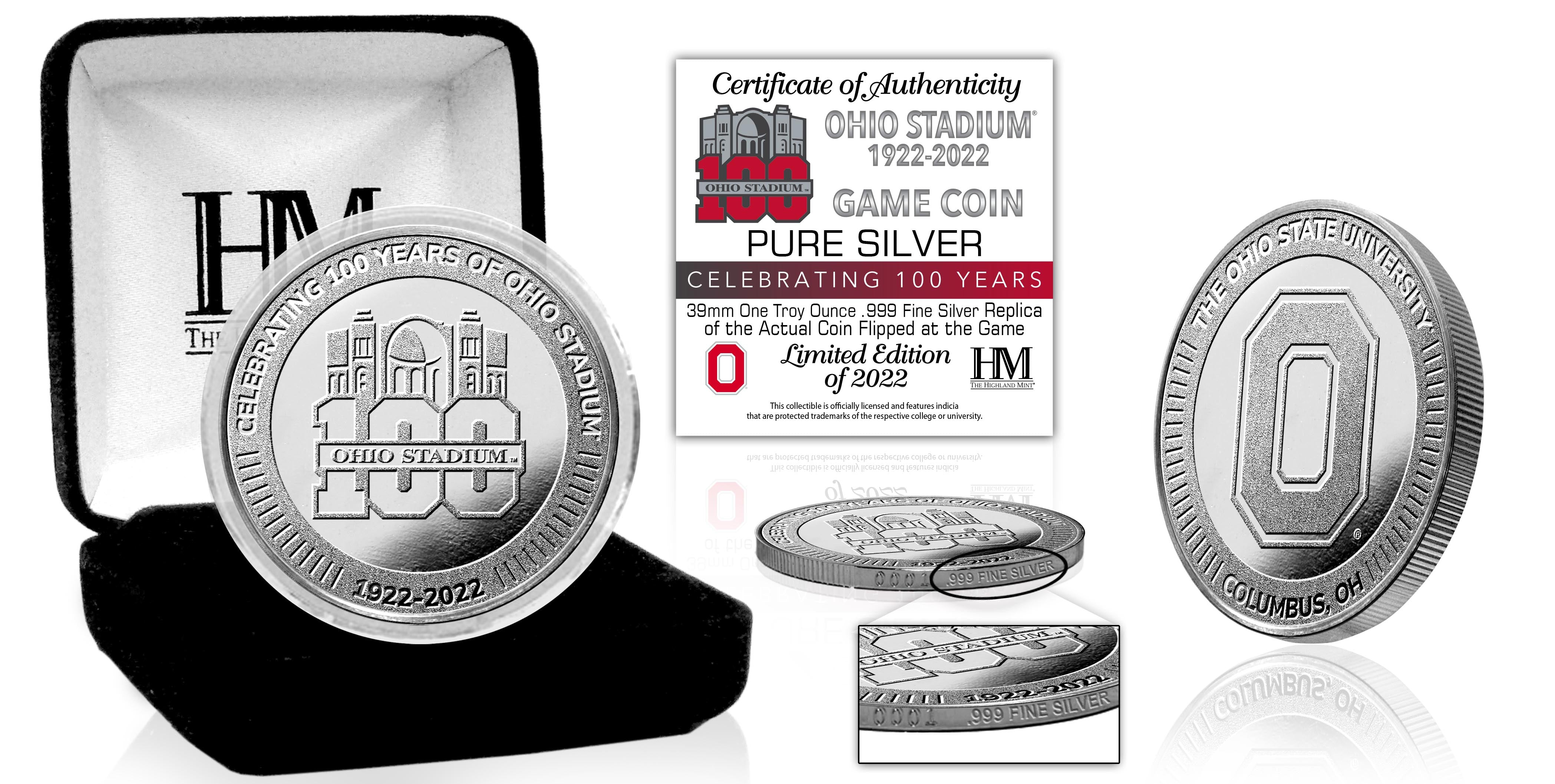 Ohio State 100 Years Stadium .999 Pure Silver Mint Coin