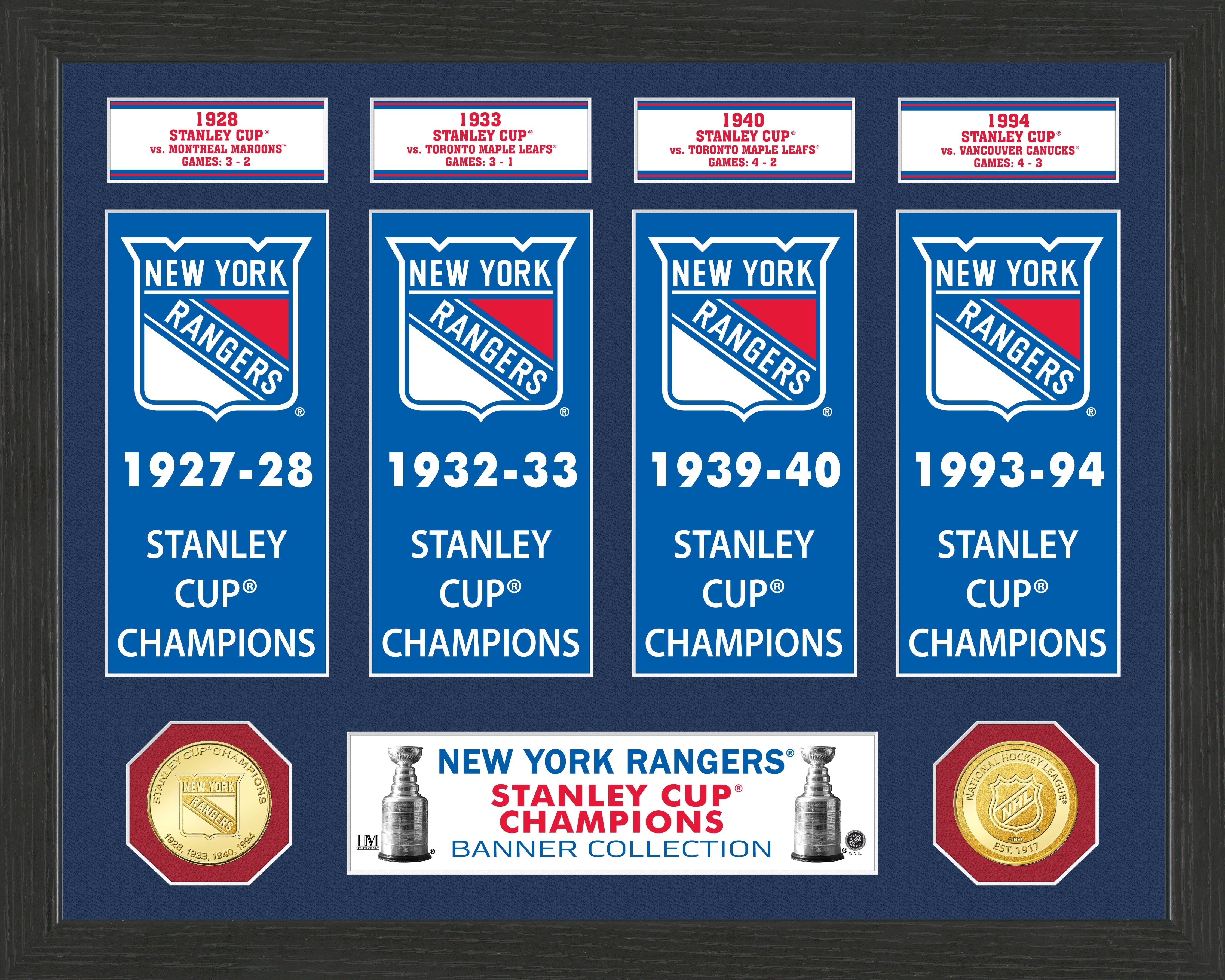 New York Rangers Stanley Cup Banner Collection Photo Mint