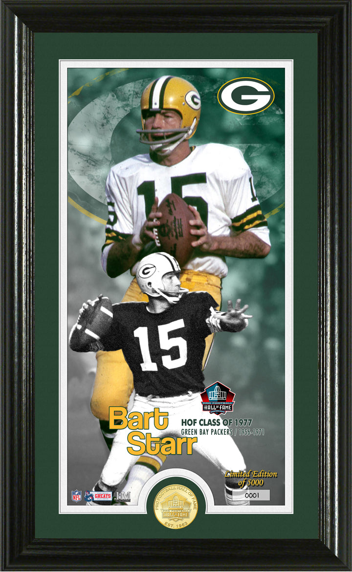 Bart Starr 1977 Pro Football Hall of Fame Supreme Bronze Coin Photo Mint