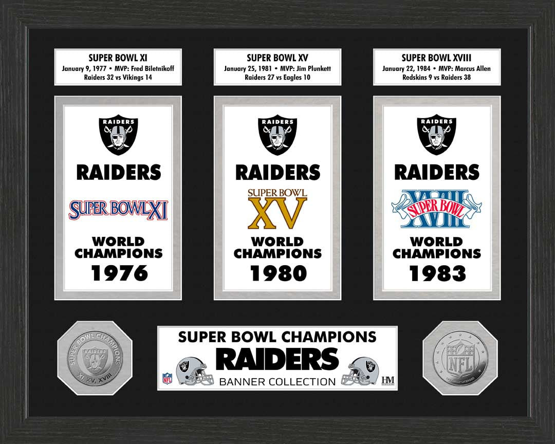 Oakland Raiders Super Bowl Banner Collection Photo Mint