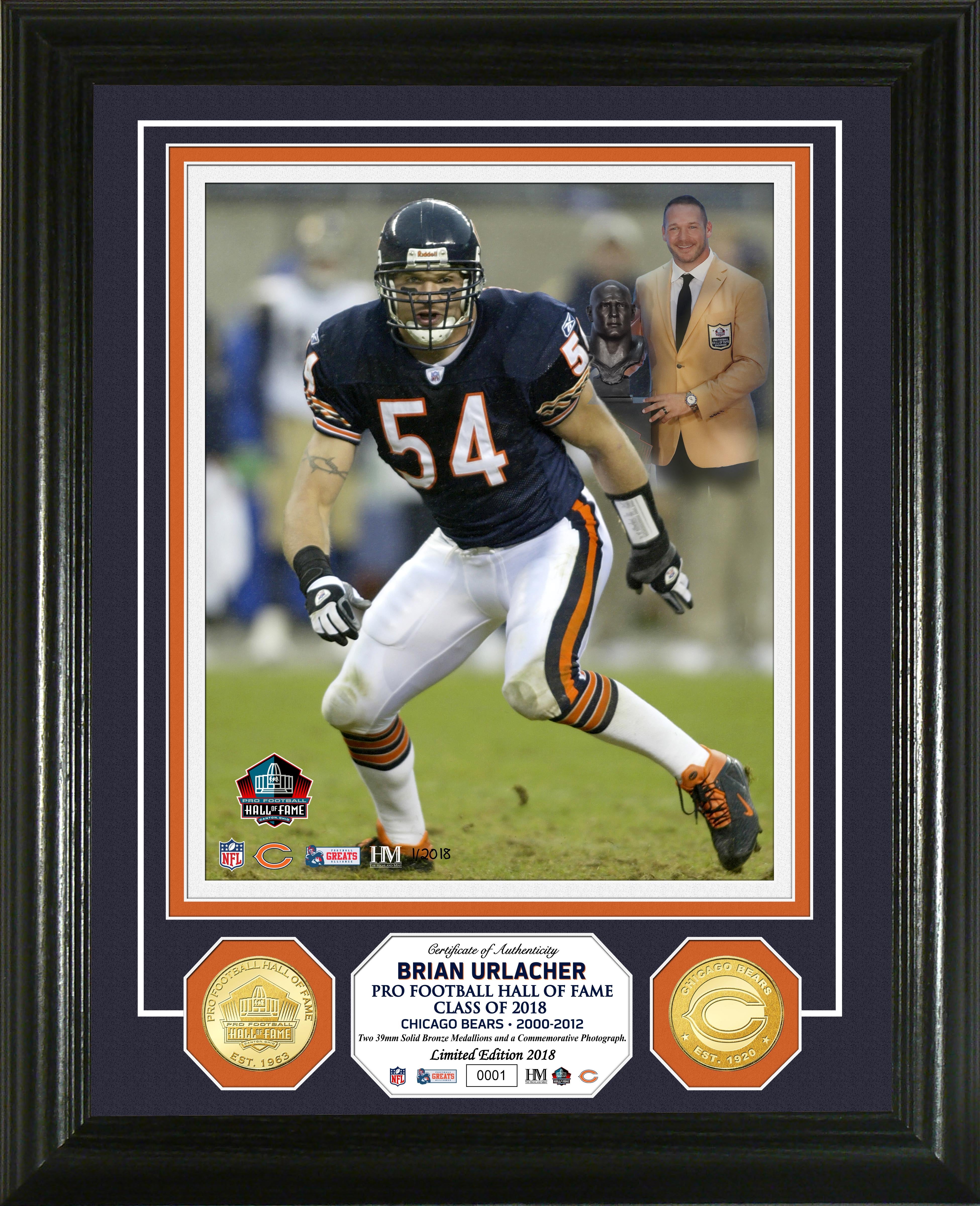 Brian Urlacher Hall of Fame Induction Day Bronze Coin Photo Mint
