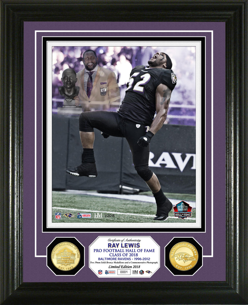 Ray Lewis Hall of Fame Induction Day Bronze Coin Photo Mint