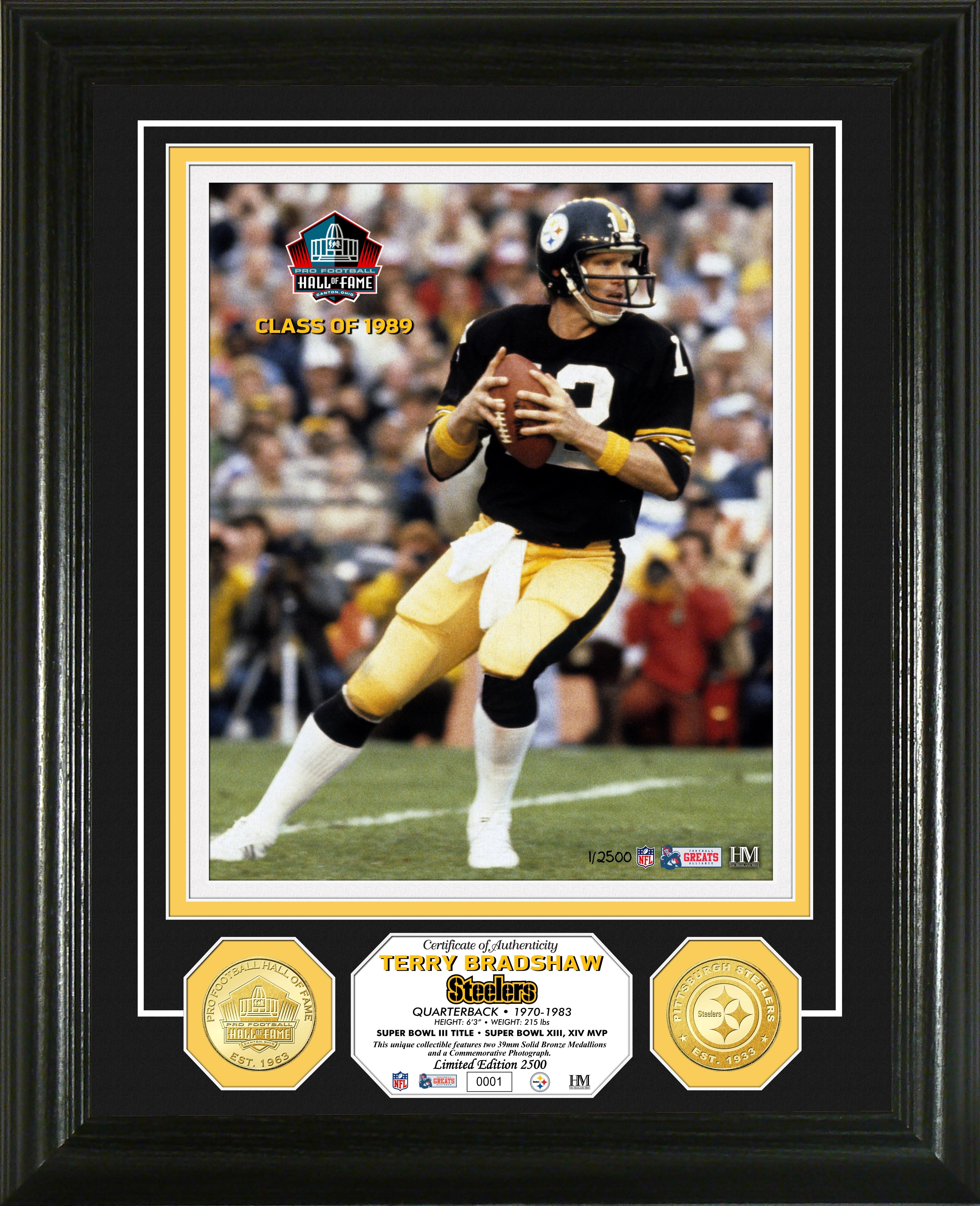 Terry Bradshaw Pro Football Hall of Fame Bronze Coin Photo Mint