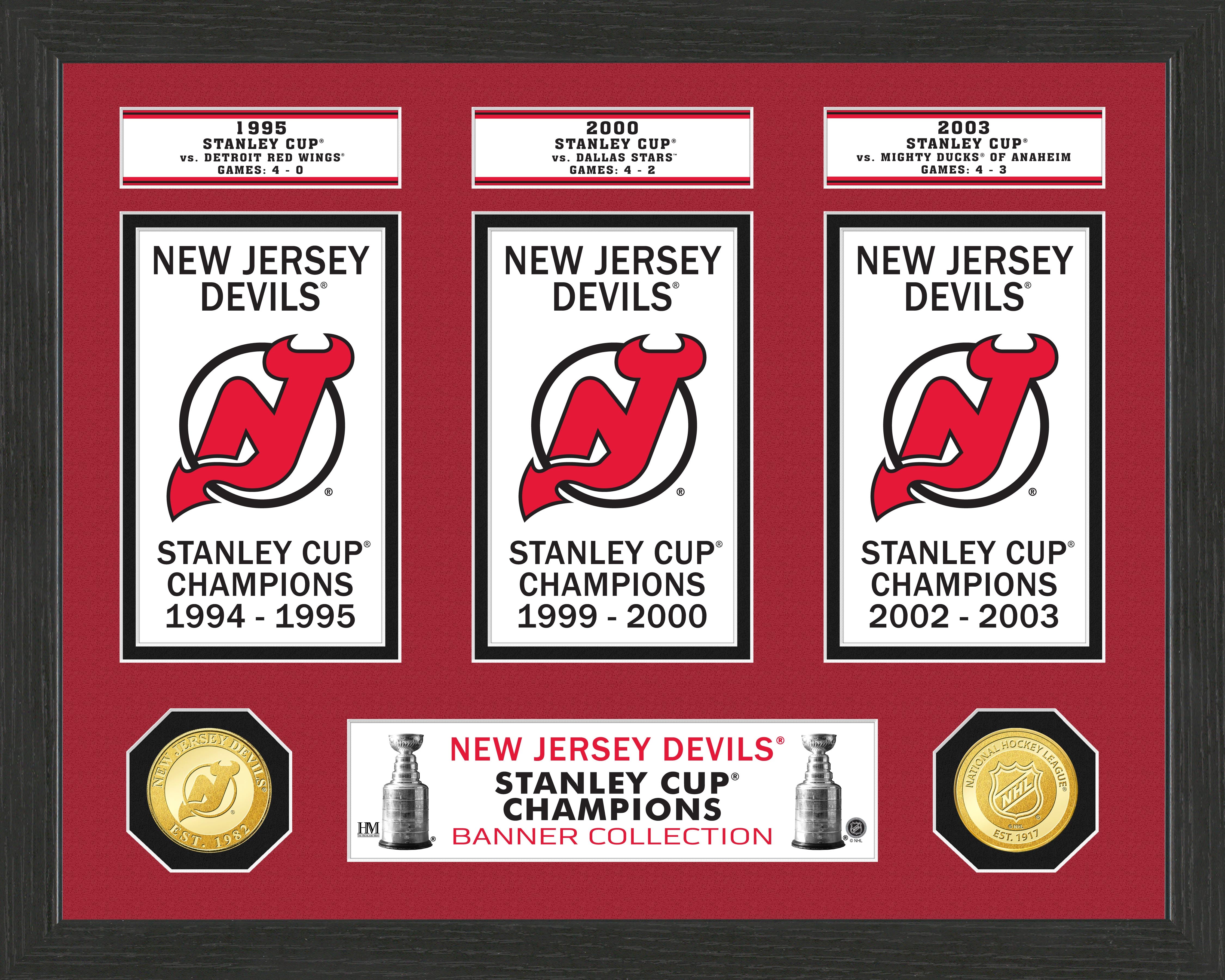 New Jersey Devils Stanley Cup Banner Collection Photo Mint