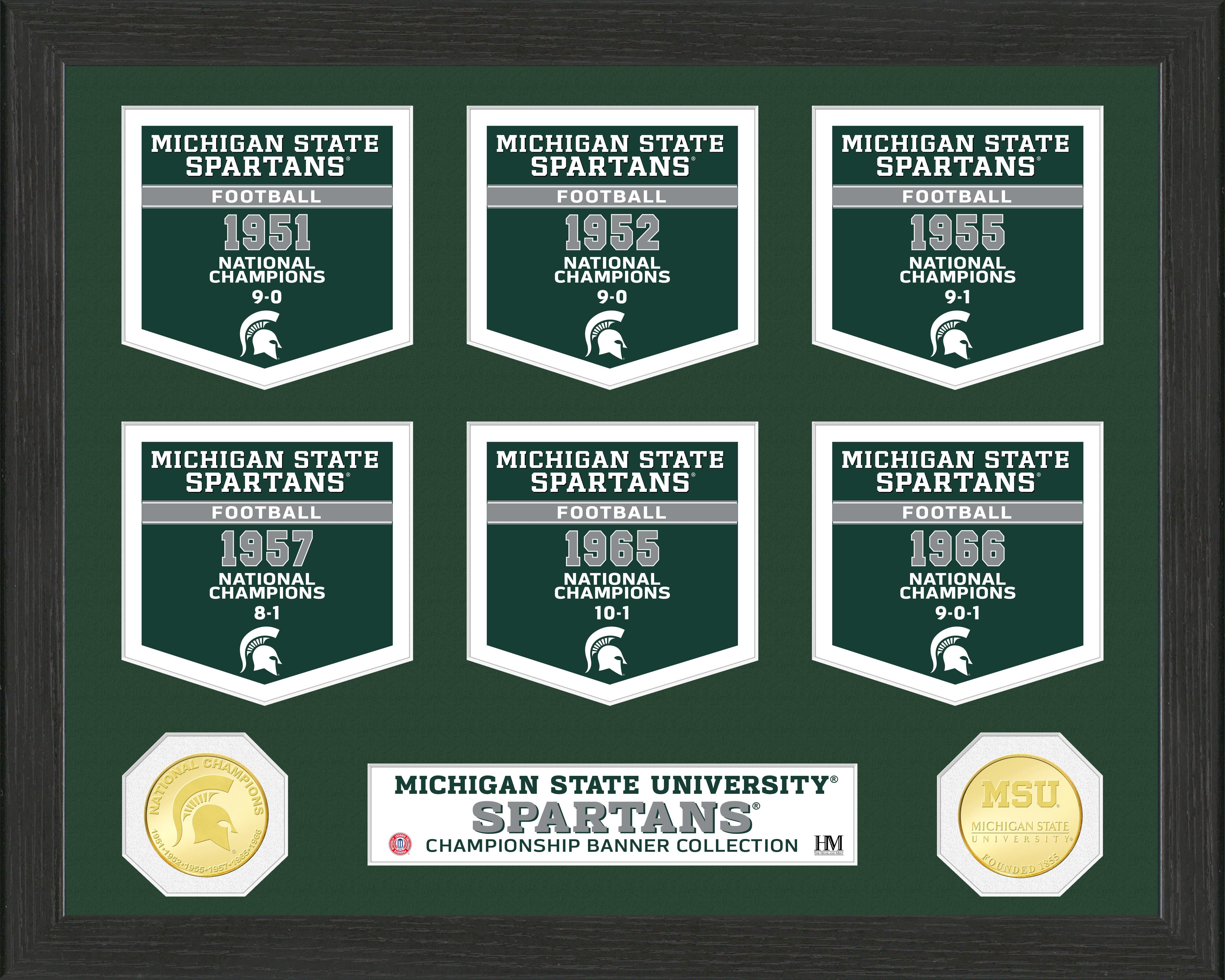 Michigan State University National Champions Banner Collection Photo Mint