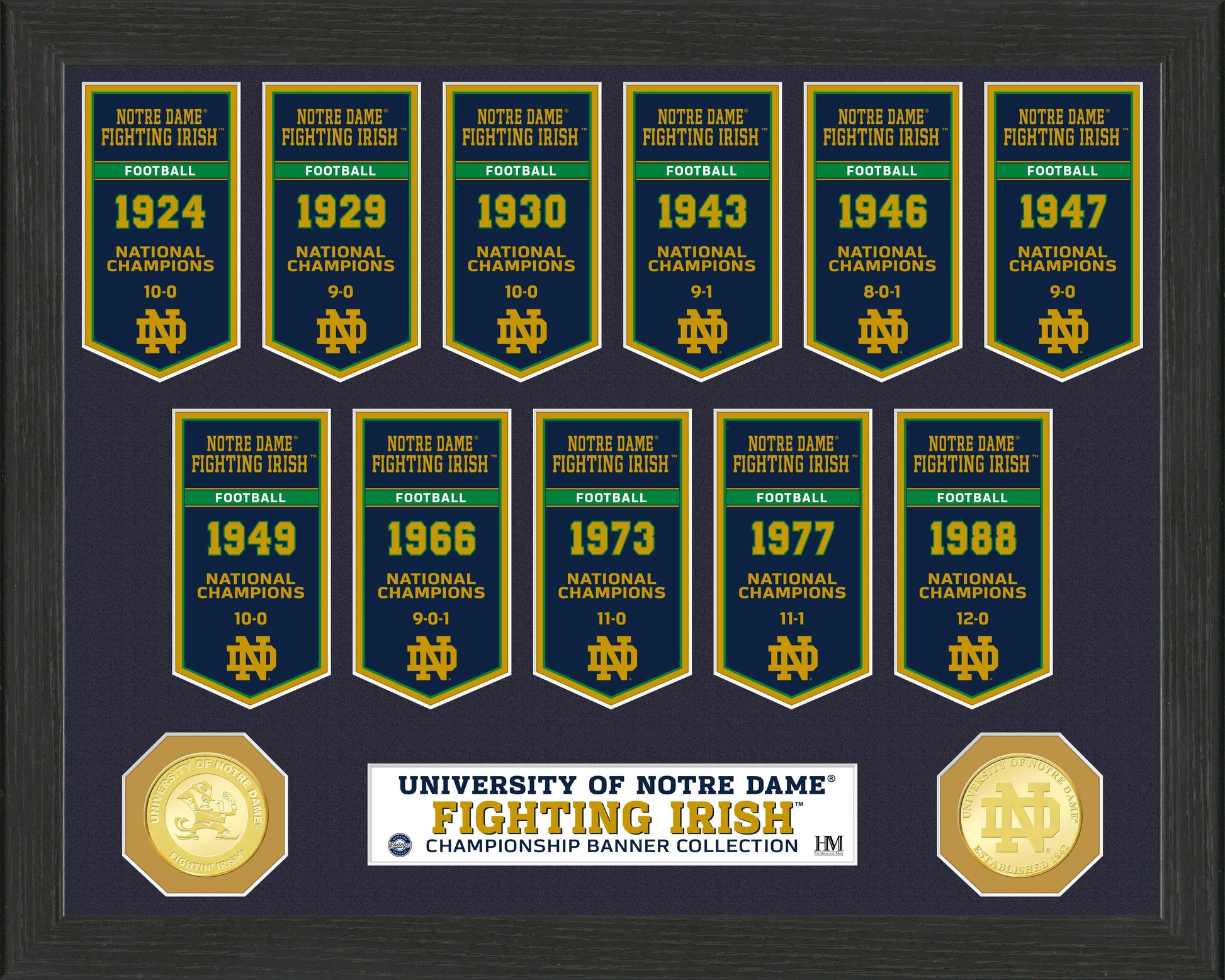 University of Notre Dame National Champions Banner Collection Photo Mint