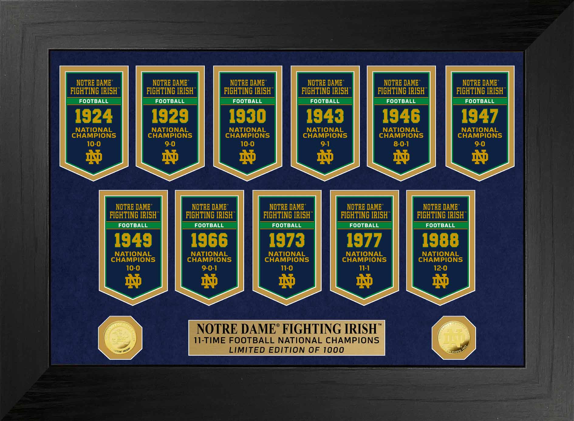 University of Notre Dame Fighting Irish National Champions Deluxe Banner Collection