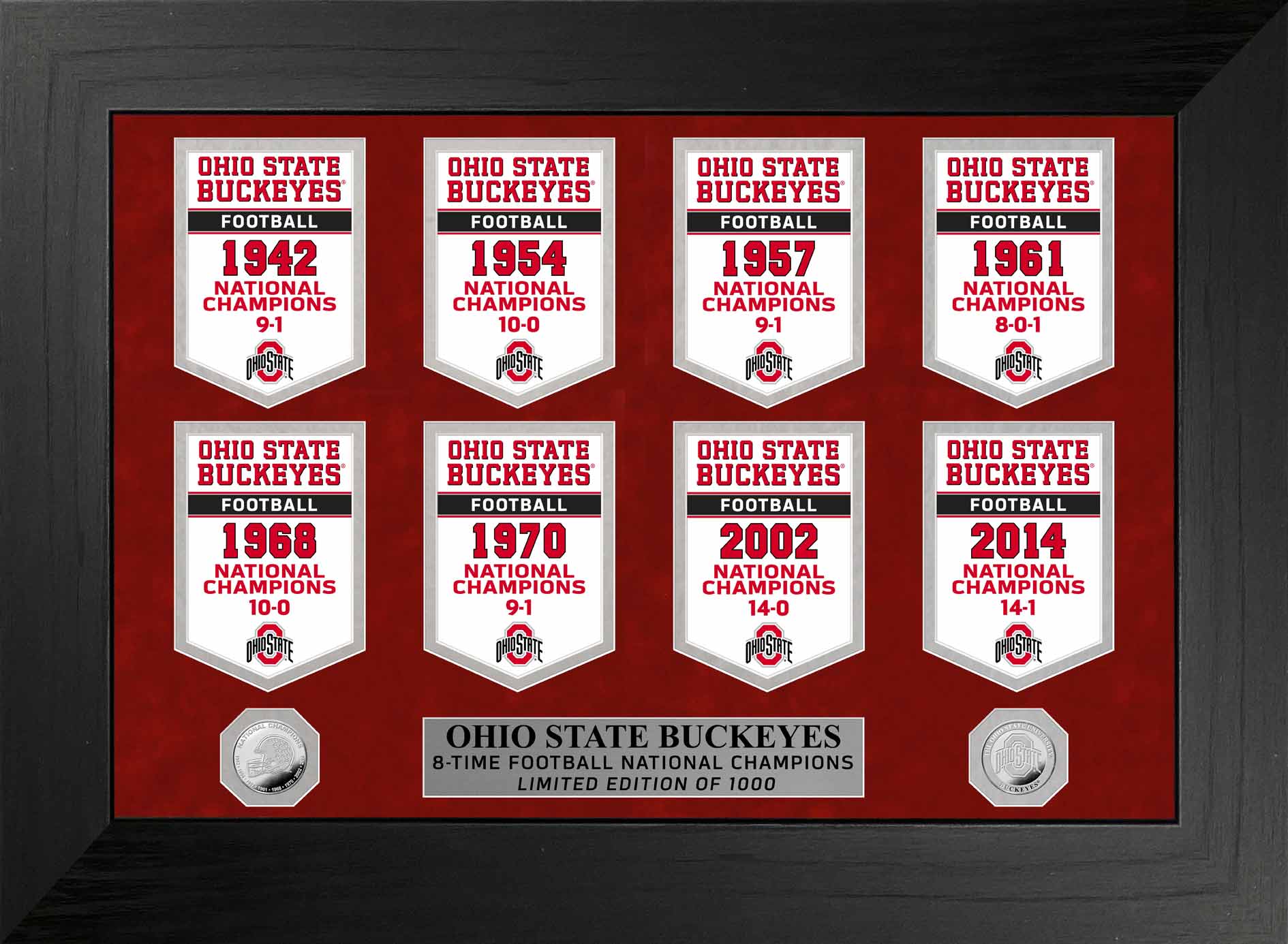 Ohio State University Buckeyes National Champions Deluxe Banner Collection