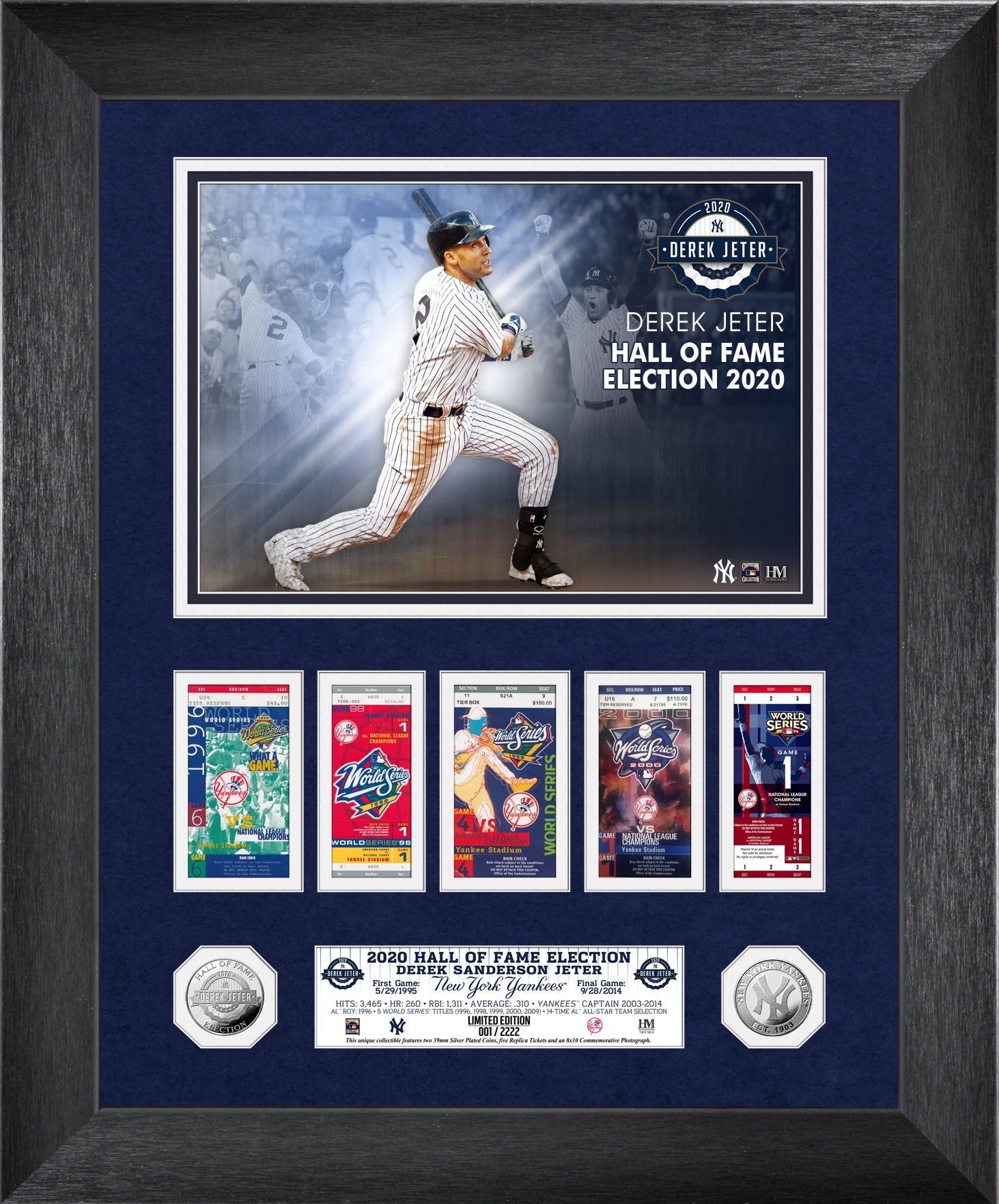 Derek Jeter 2020 HOF Induction WS Marquee Silver Coin Photo Mint