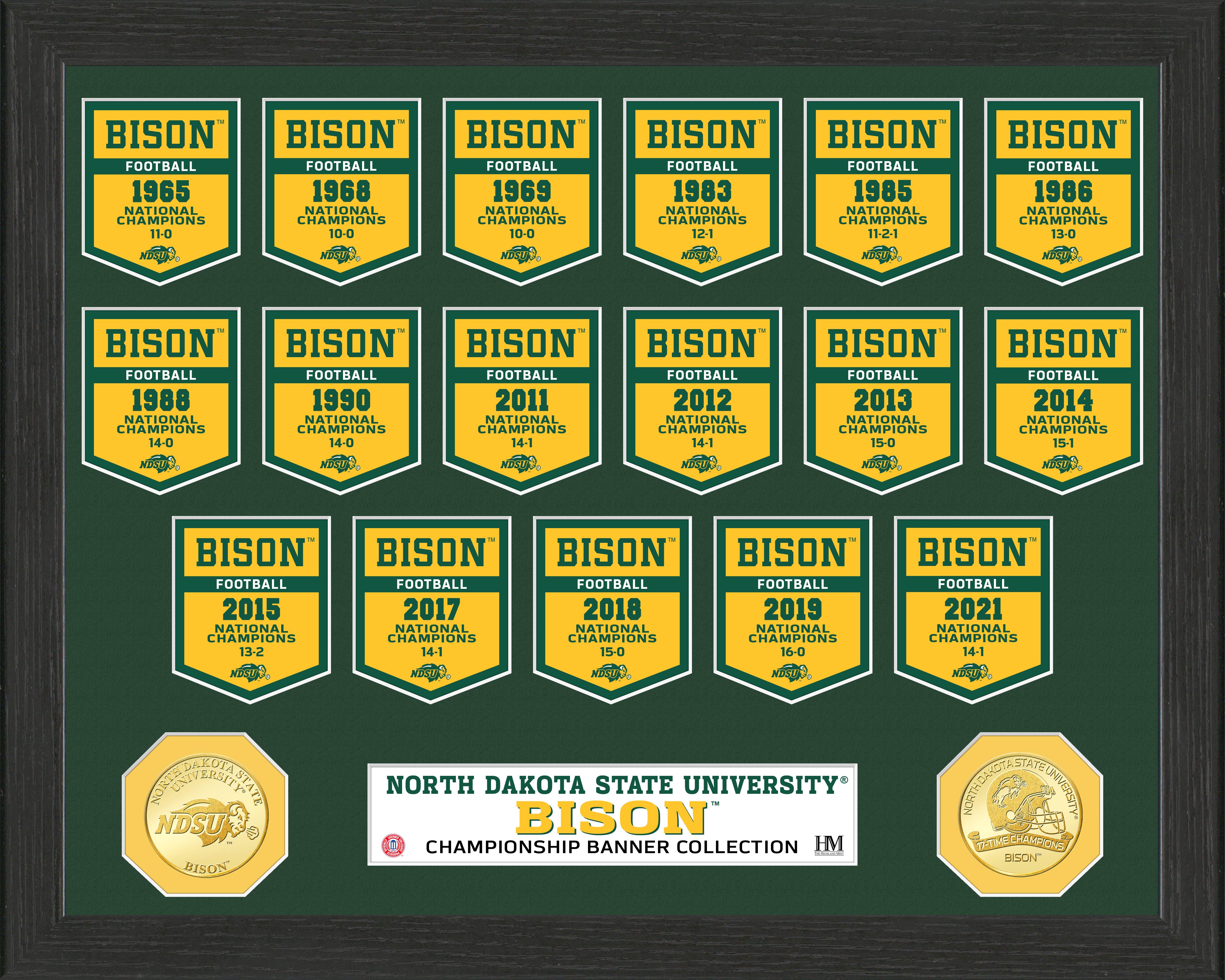 North Dakota State University Bison National Champions Banner Collection Photo Mint