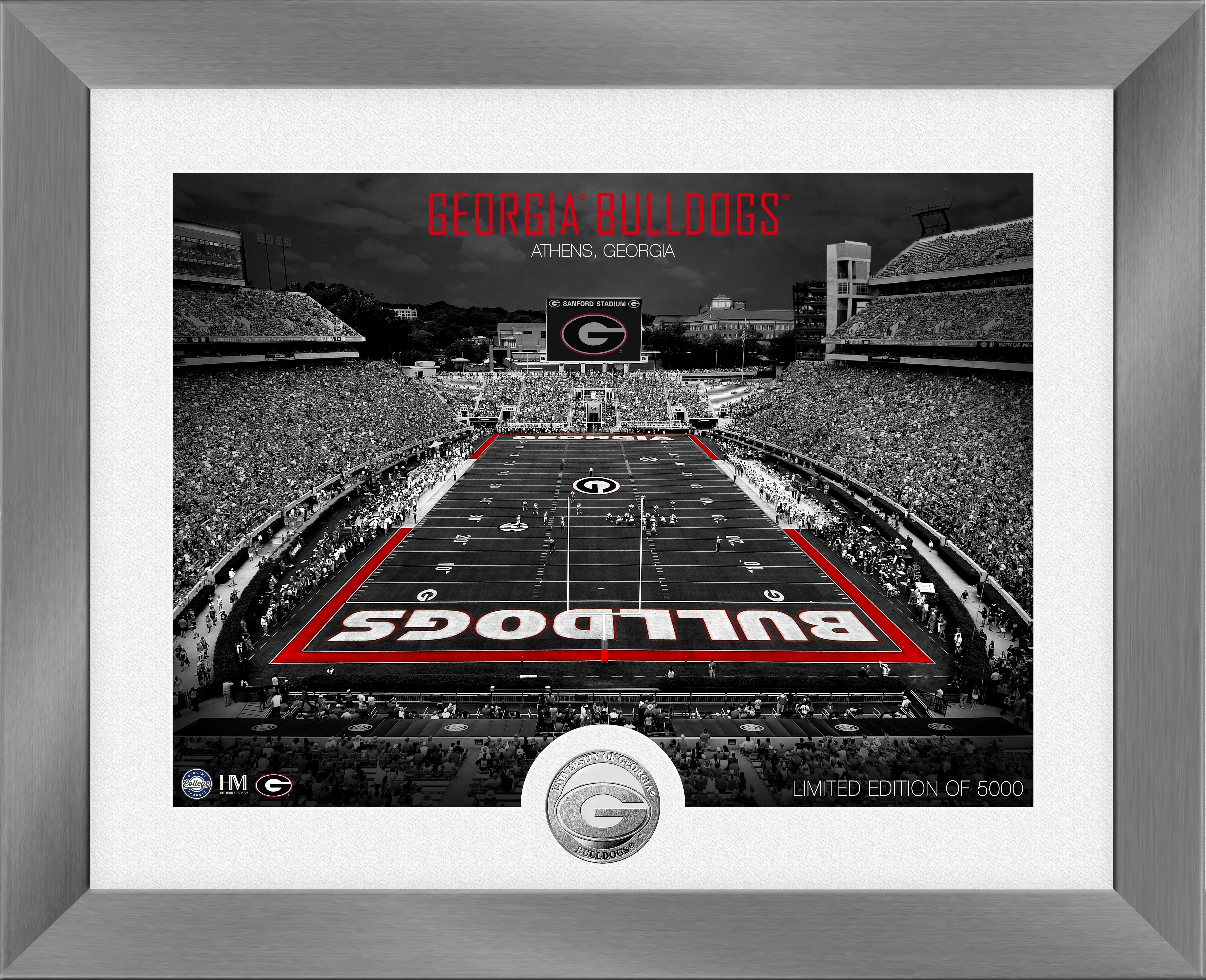 Georgia Bulldogs Art Deco Stadium Silver Coin Photo Mint