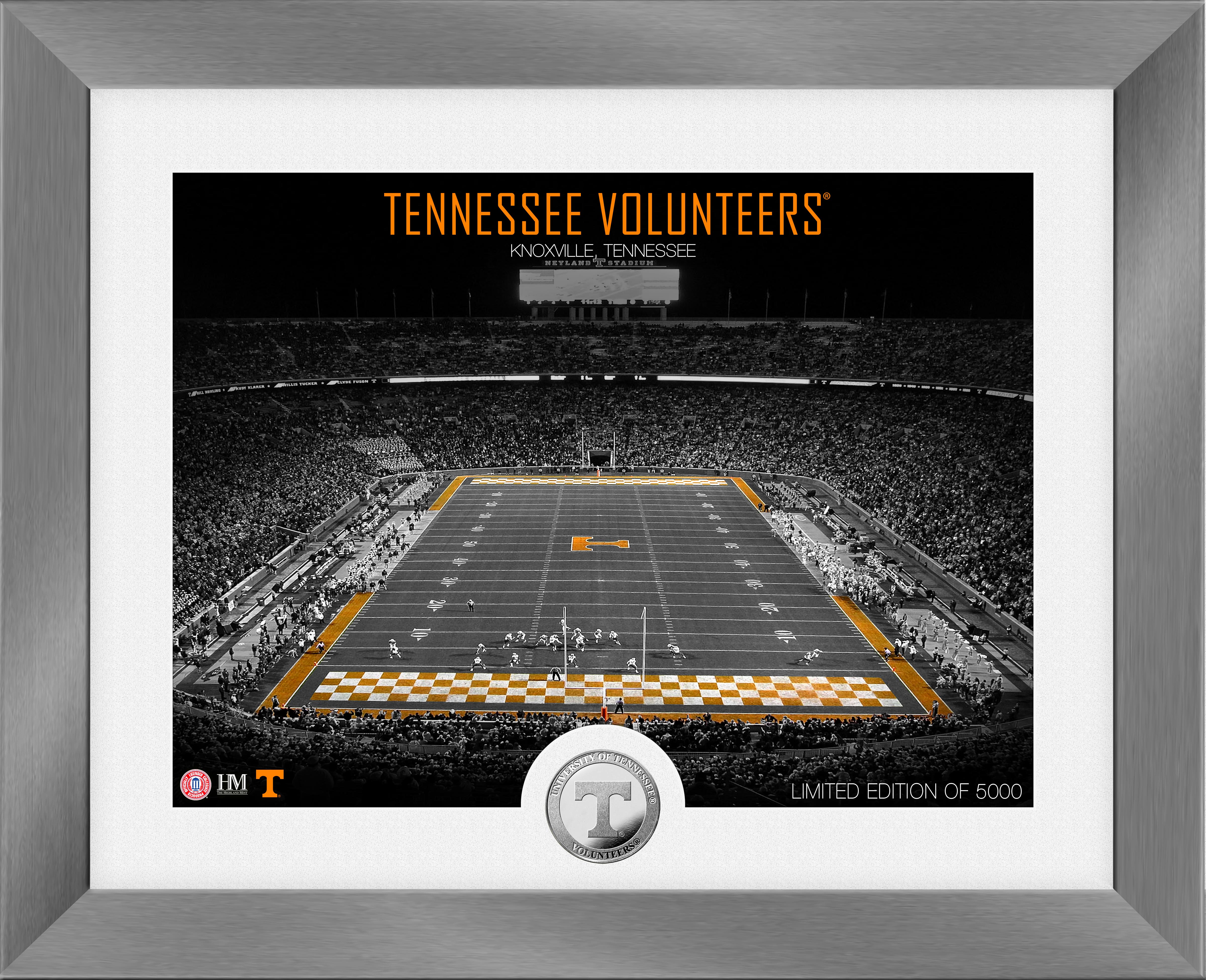 Tennessee Volunteers Art Deco Stadium Silver Coin Photo Mint