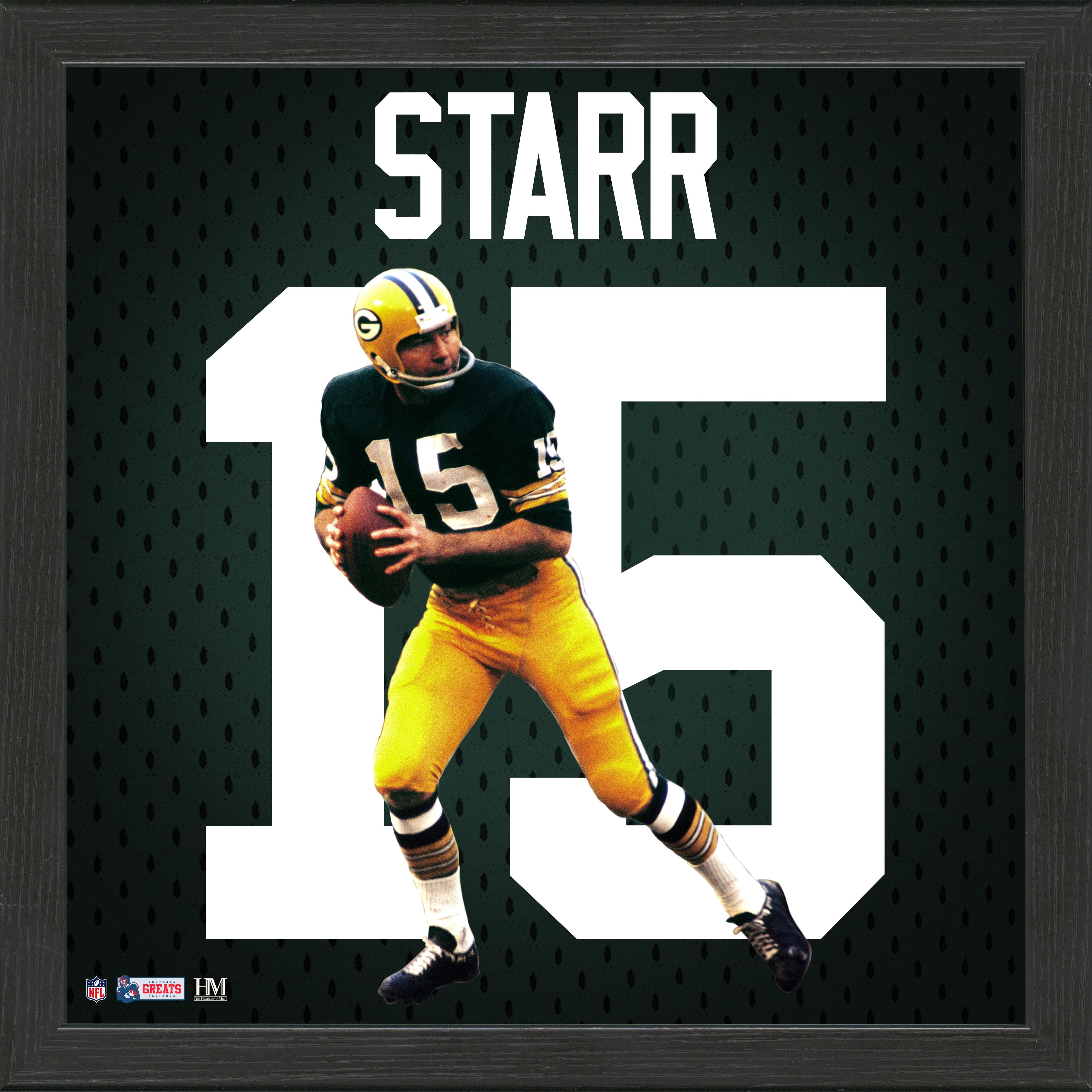 Bart Starr Green Bay Packers Impact Jersey Framed Photo