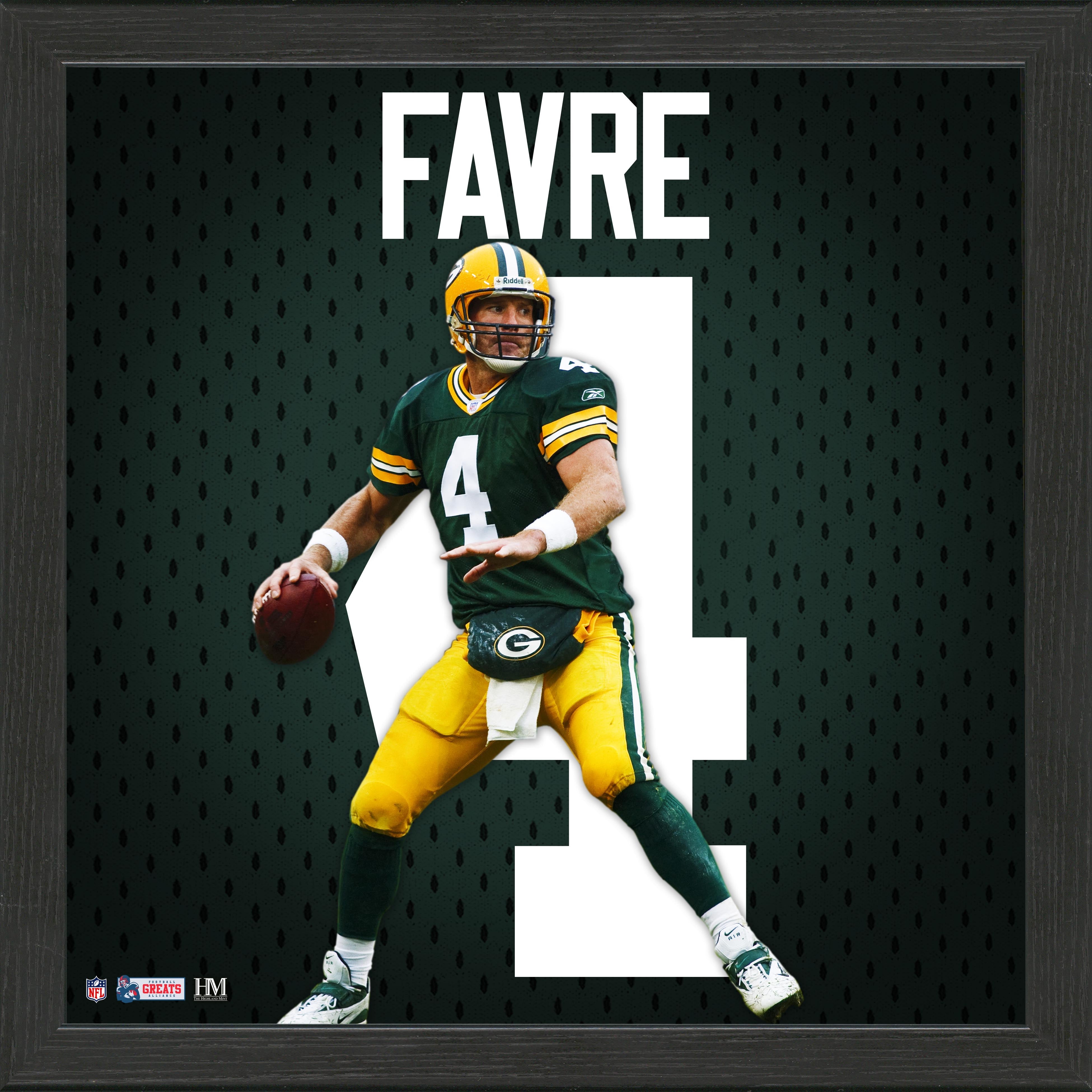 Brett Favre Green Bay Packers Impact Jersey Framed Photo