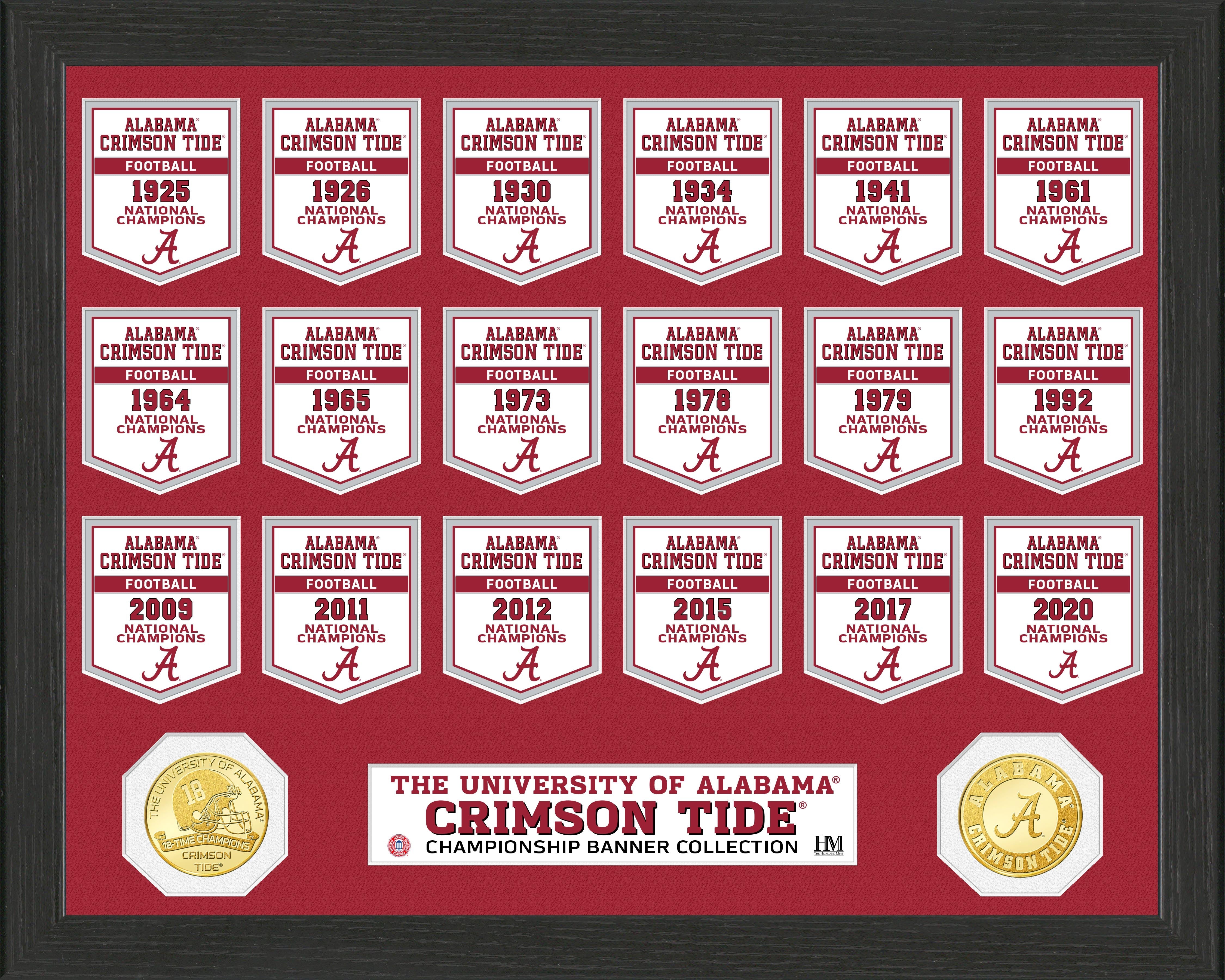 Alabama Crimson Tide Bronze Coin Banner Collection