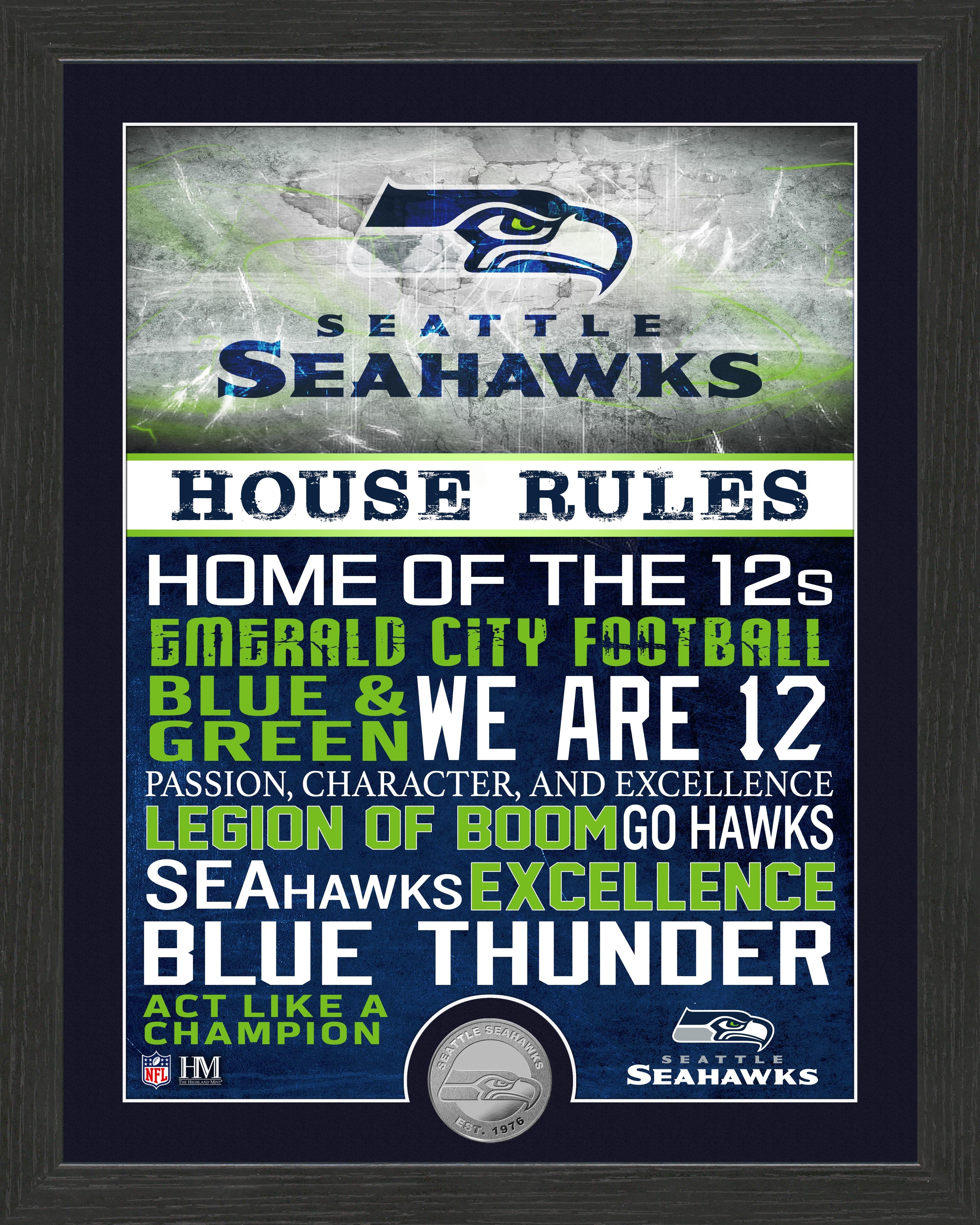 Seattle Seahawks House Rules Minted Coin Photo Mint
