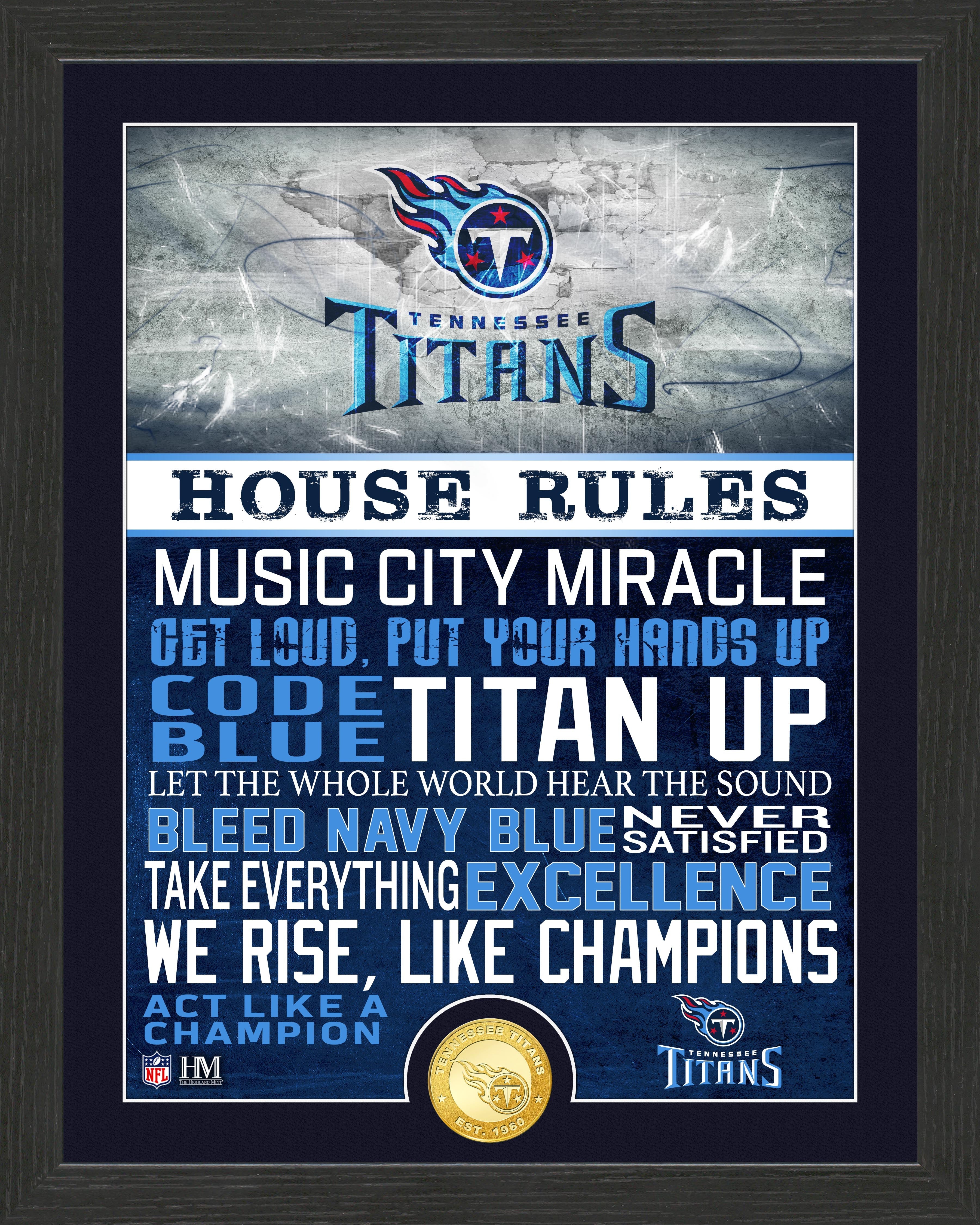 Tennessee Titans House Rules Bronze Coin Photo Mint