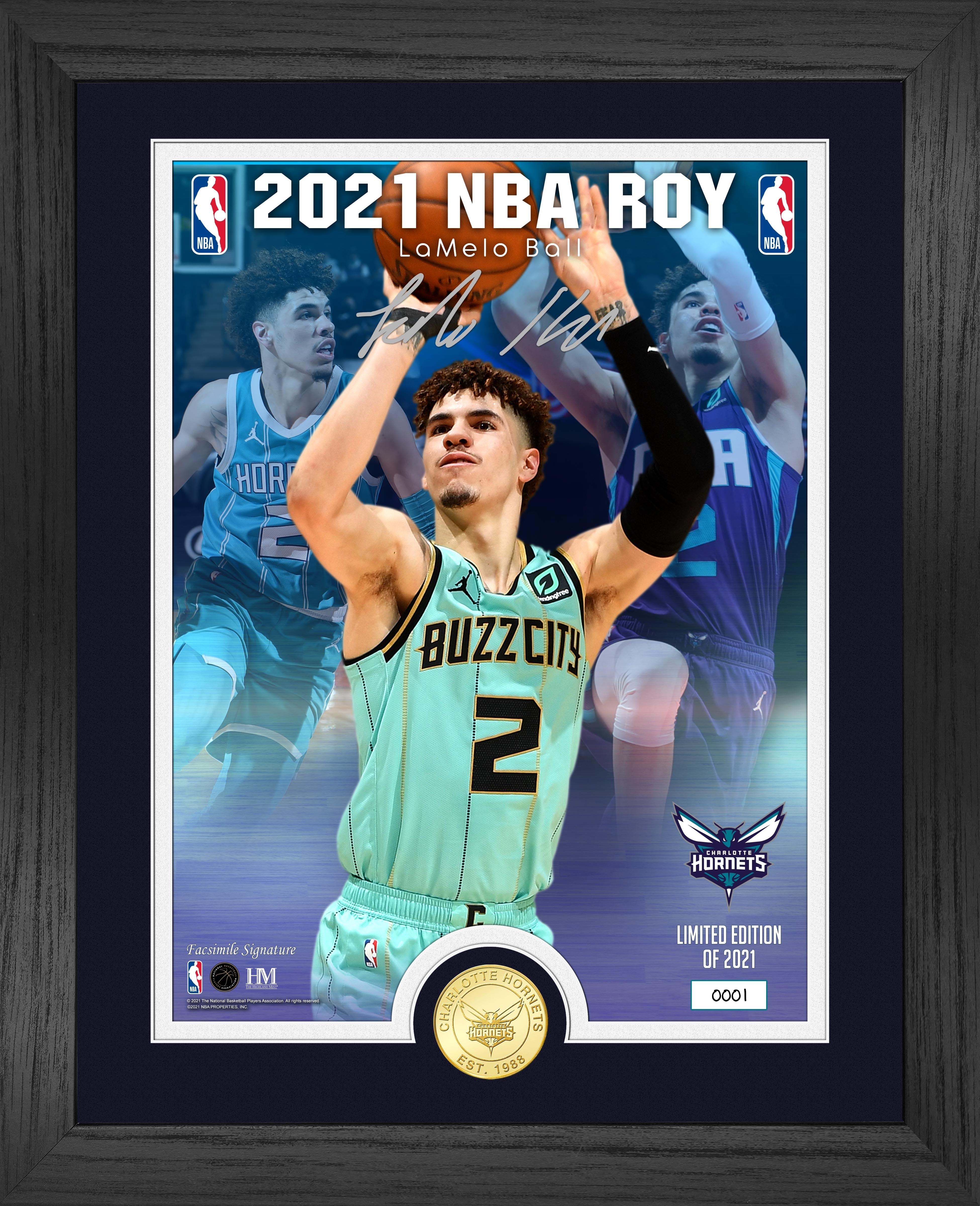 LaMelo Ball Charlotte Hornets 2021 NBA Rookie of the Year Bronze Coin Photo Mint