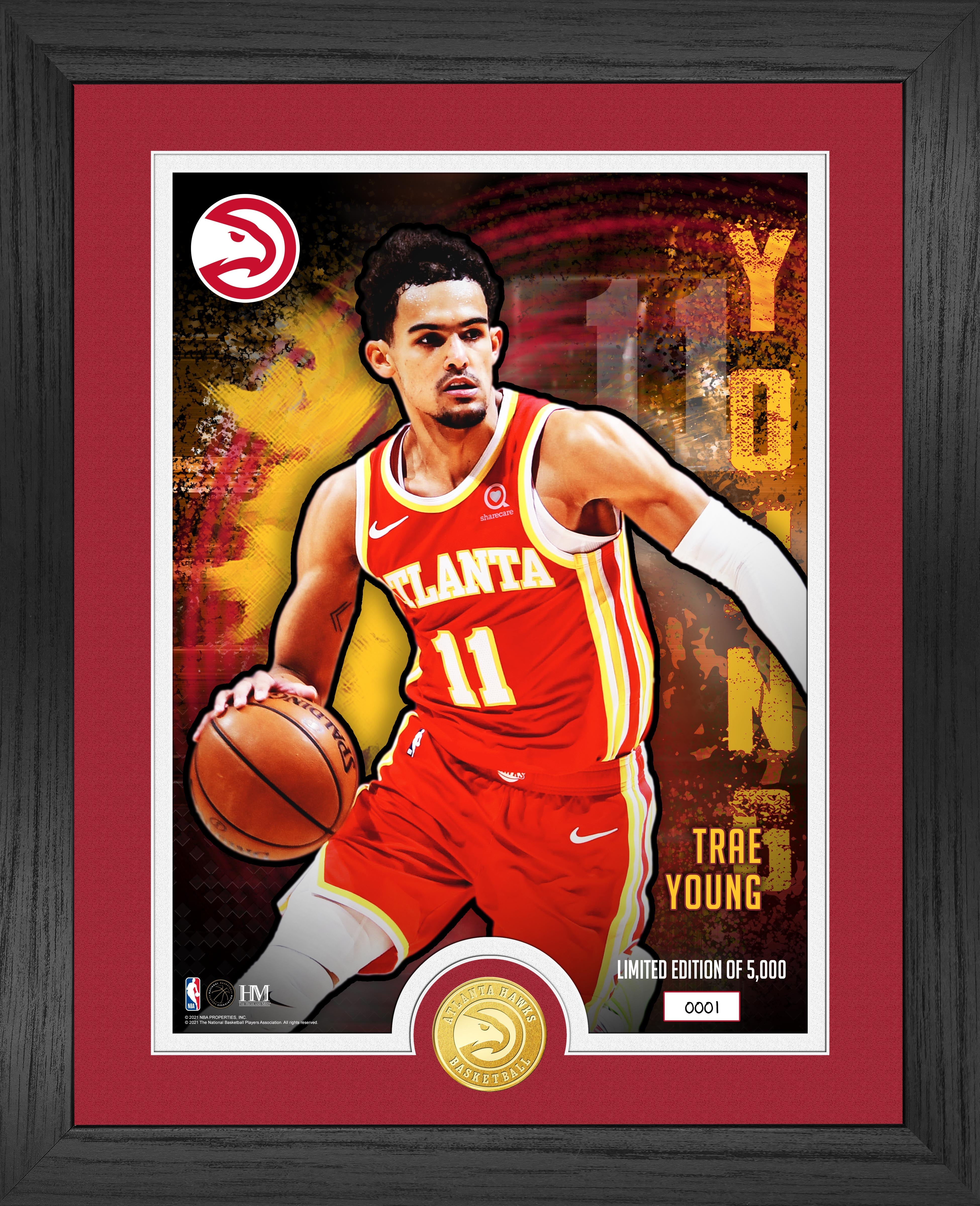 Trae Young Atlanta Hawks Dominator Bronze Coin Photo Mint