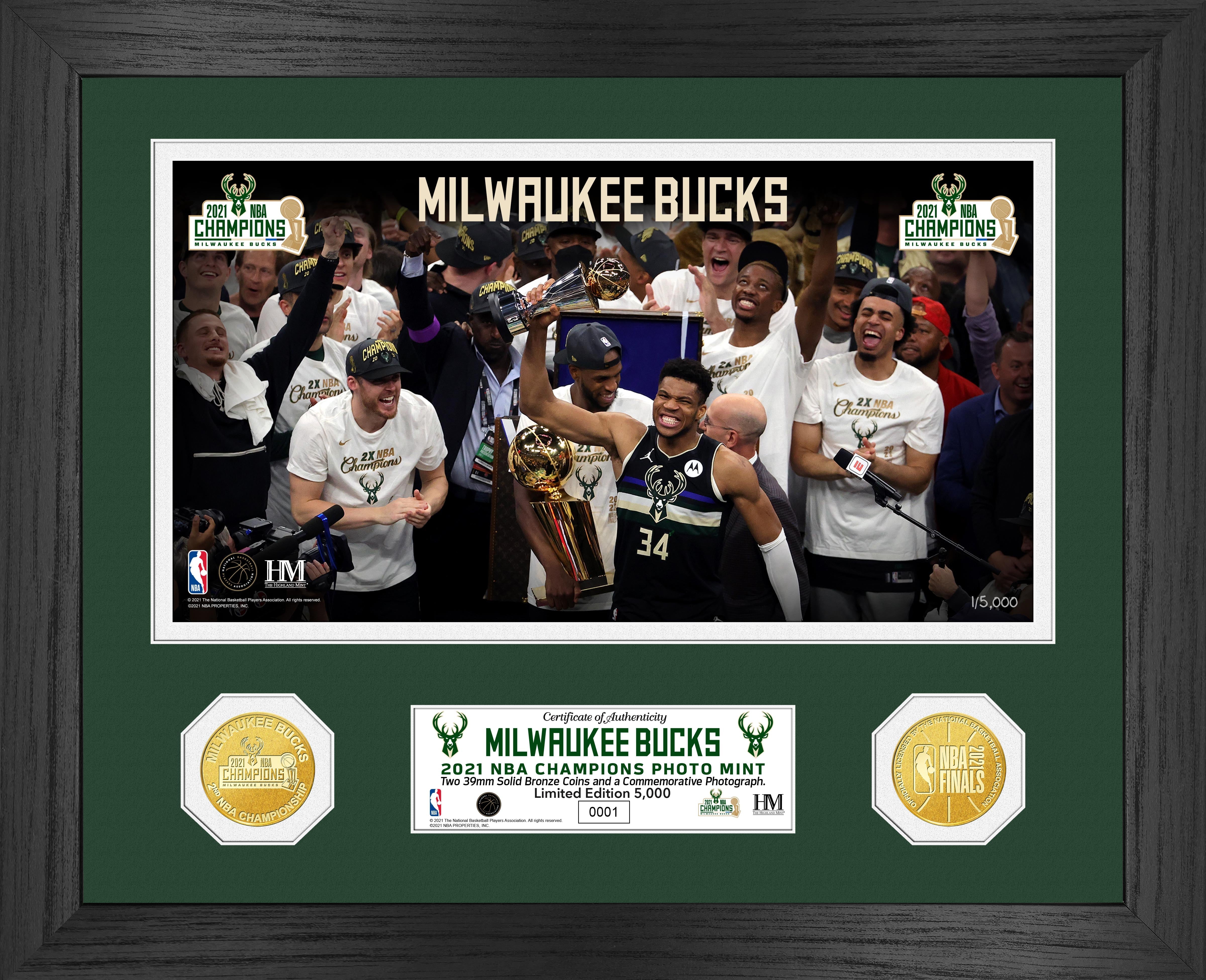 Milwaukee Bucks 2021 NBA Finals Champions Bronze Coin Photo Mint