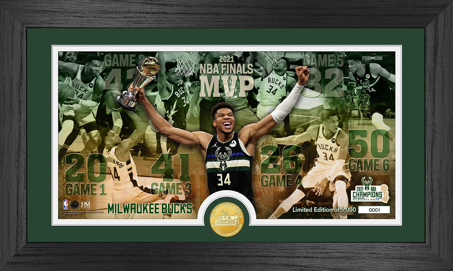 Giannis Antetokounmpo 2021 NBA Finals Pano Bronze Coin Photo Mint