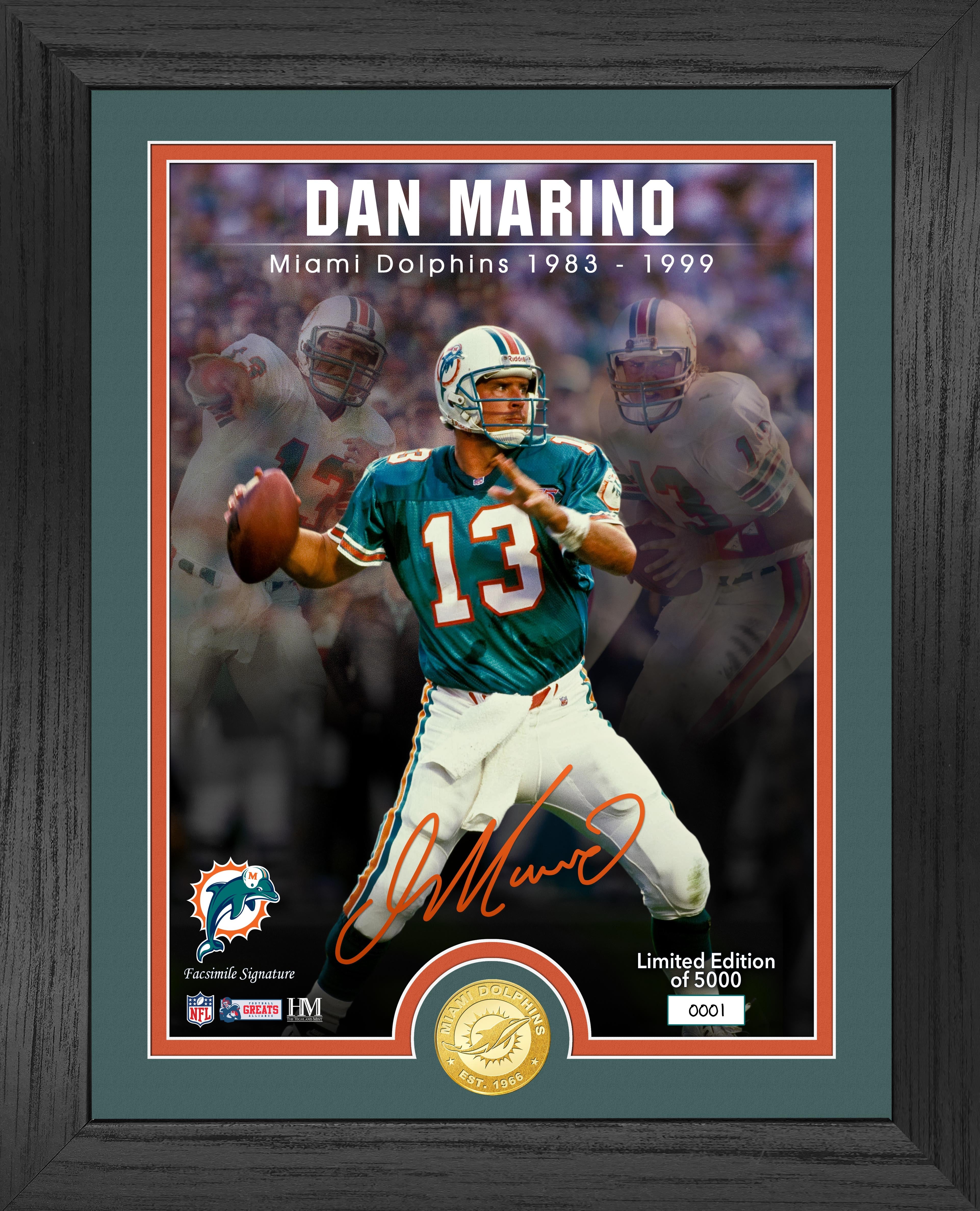 Dan Marino Signature Series Bronze Coin Photo Mint