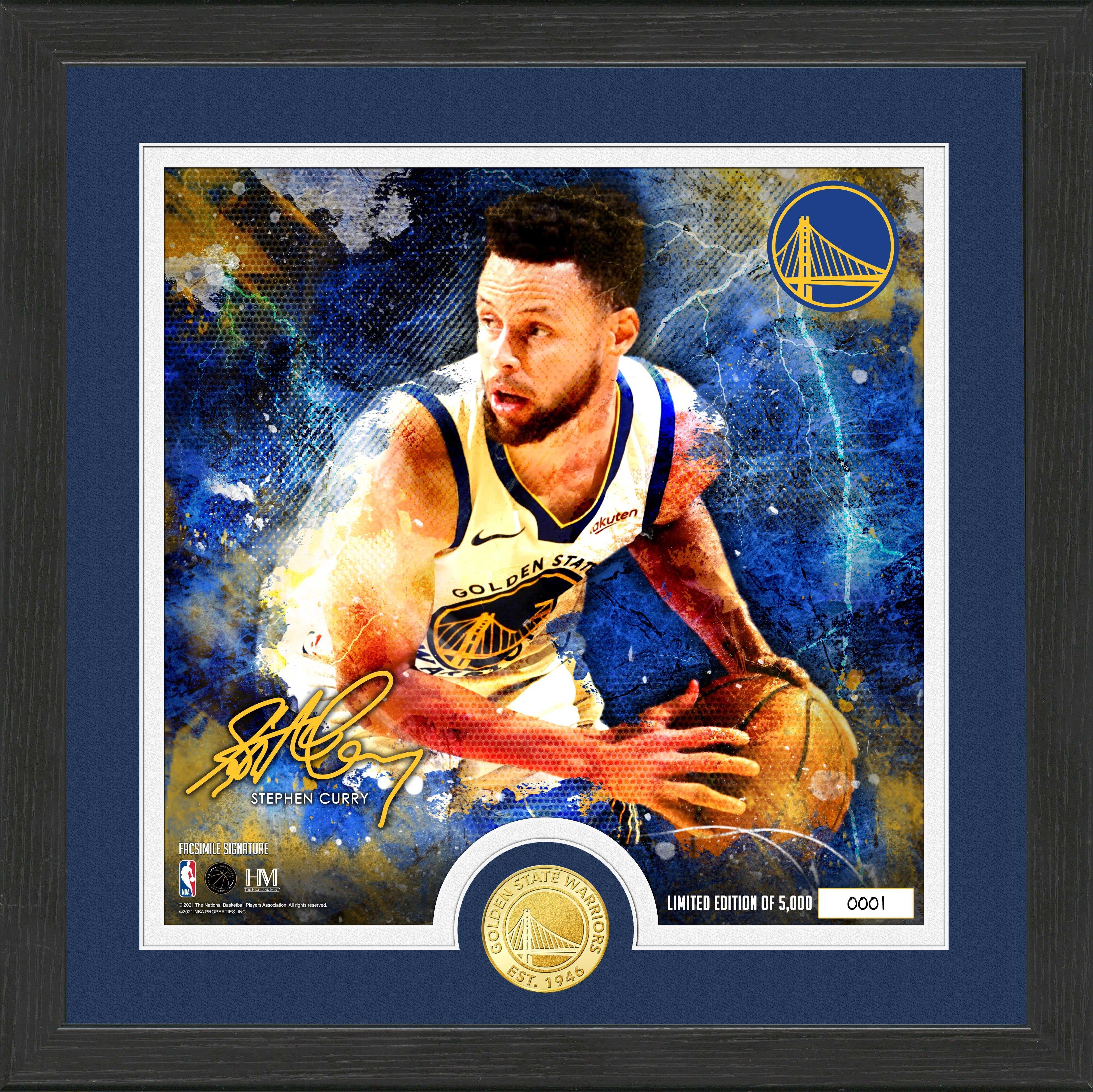 Stephen Curry "Surge" Bronze Coin Signature Photo Mint