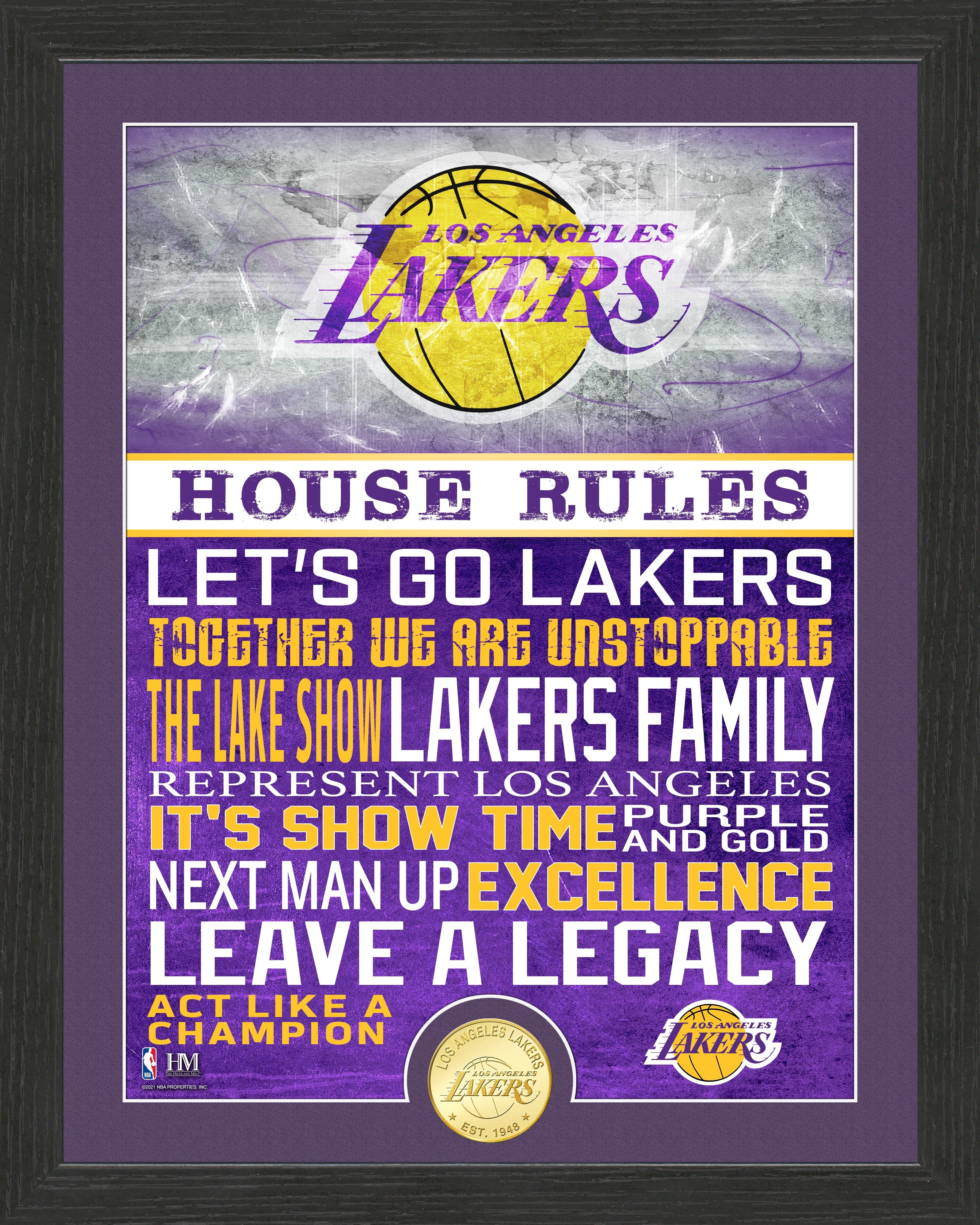 Los Angeles Lakers House Rules Bronze Coin Photo Mint