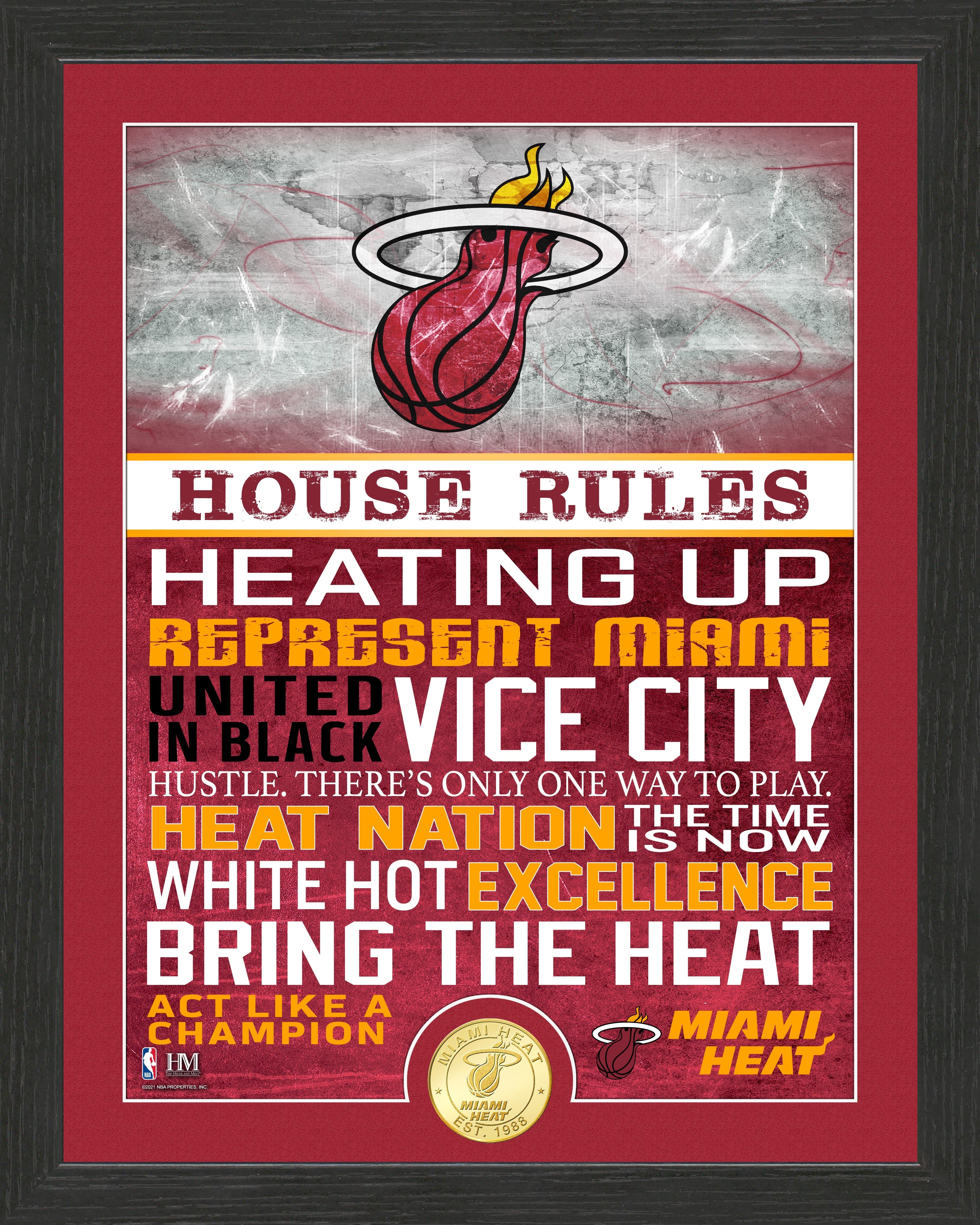 Miami Heat House Rules Bronze Coin Photo Mint