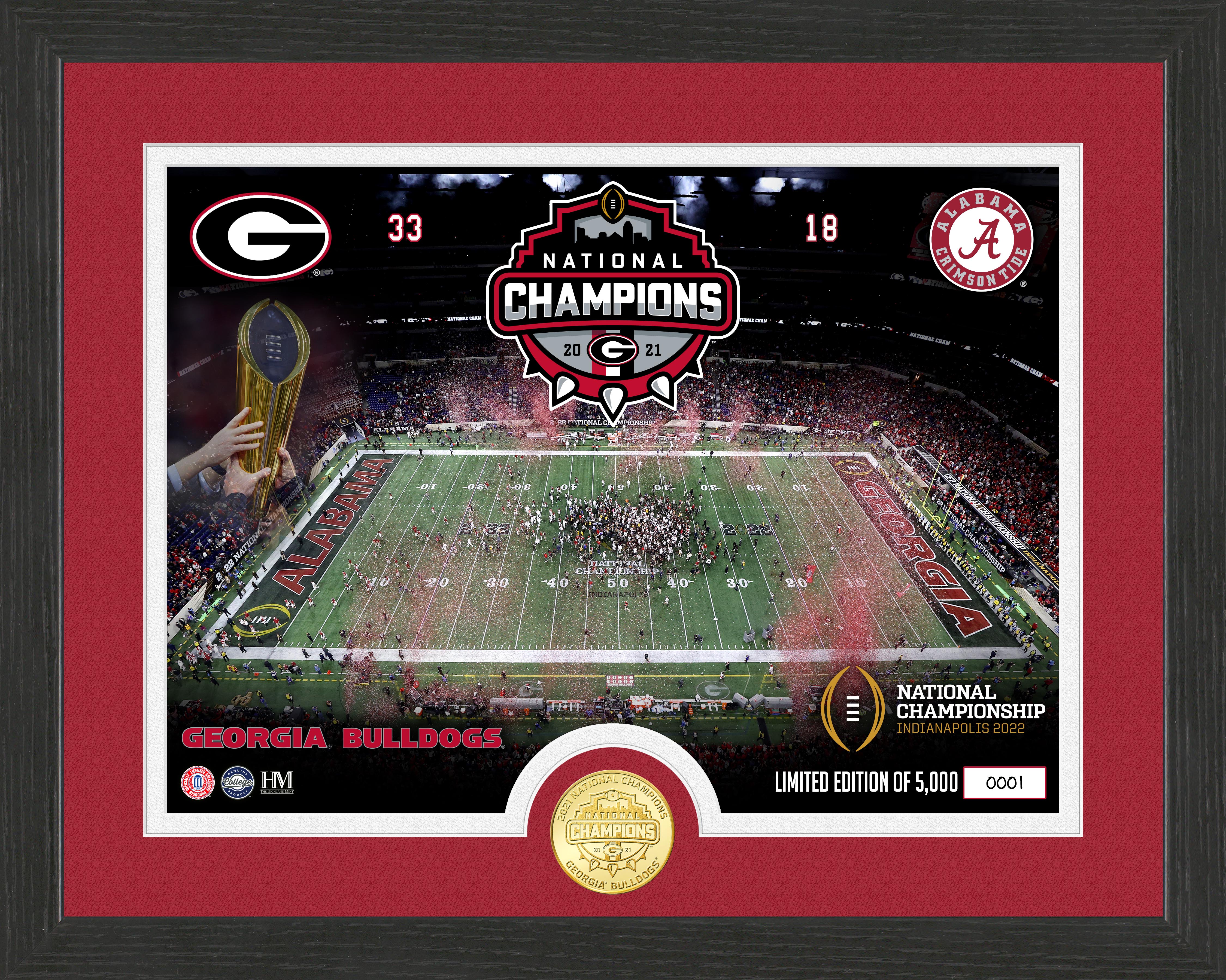 Georgia Bulldogs 2021 College Football National Champions Celebration Bronze Coin Photo Mint