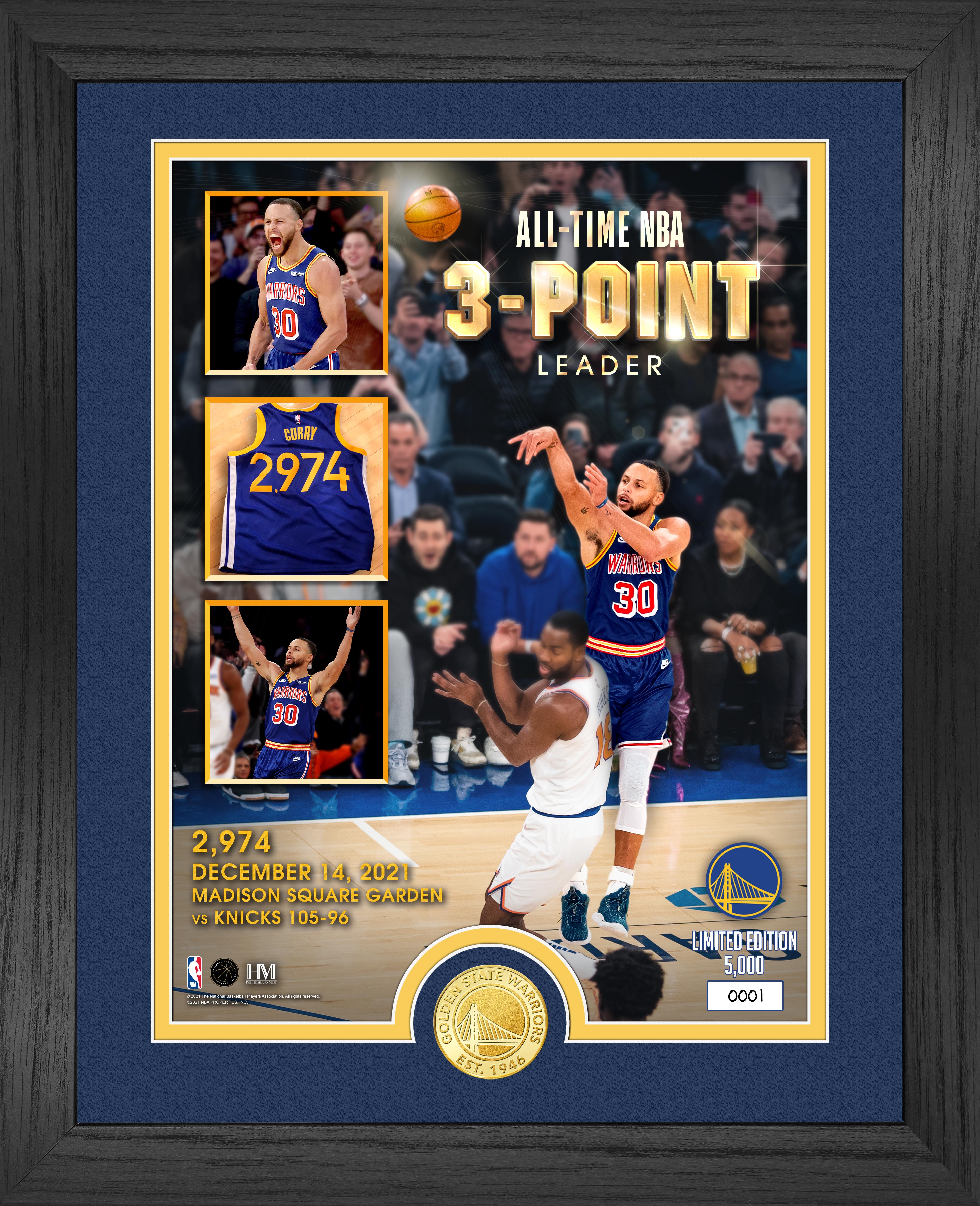 Stephen Curry All Time 3-Point Leader Bronze Coin Photo Mint