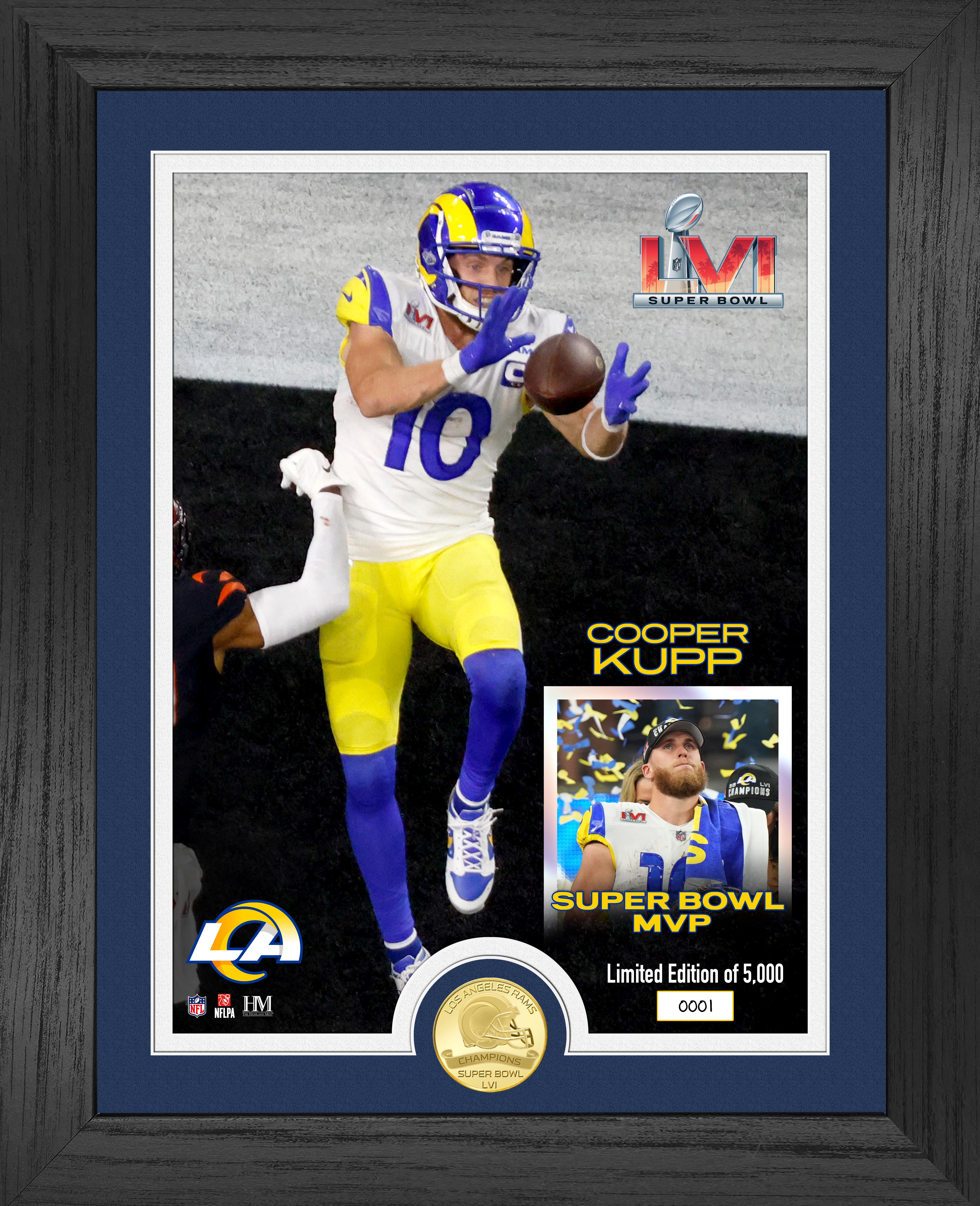 Los Angeles Rams Super Bowl 56 MVP Cooper Kupp Bronze Coin Photo Mint