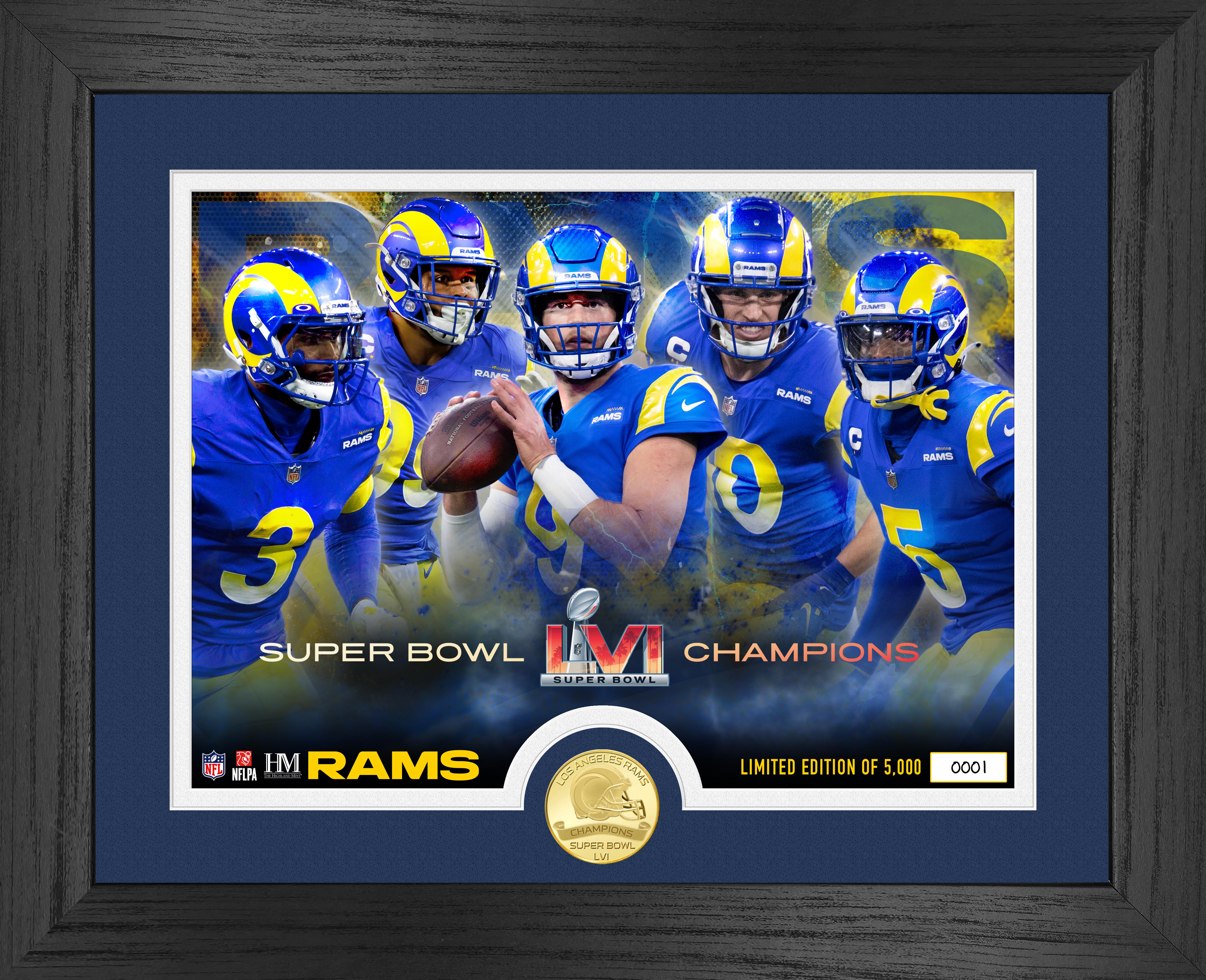 Los Angeles Rams Super Bowl 56 Champions Team Force Bronze Coin Photo Mint