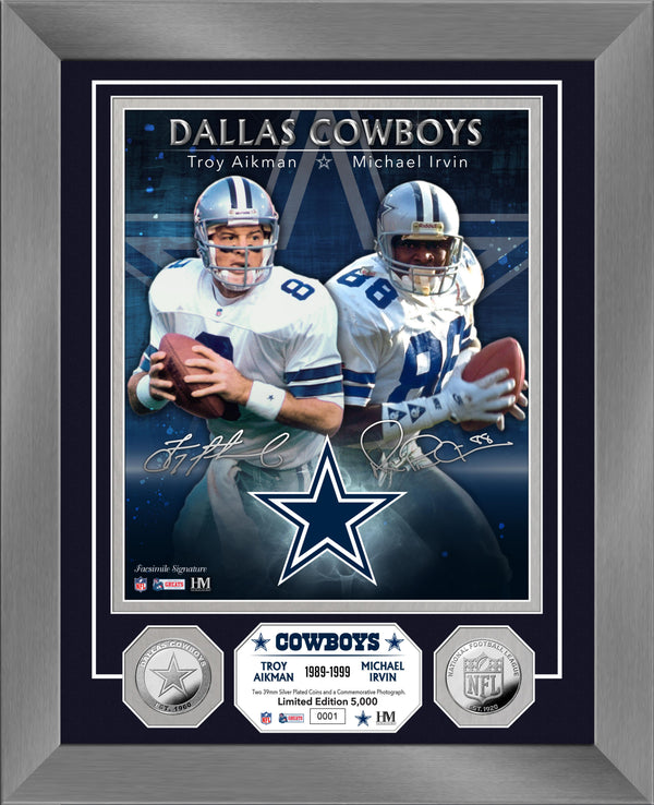 Troy Aikman & Michael Irvin Dynamic Duo Silver Coin Photo Mint