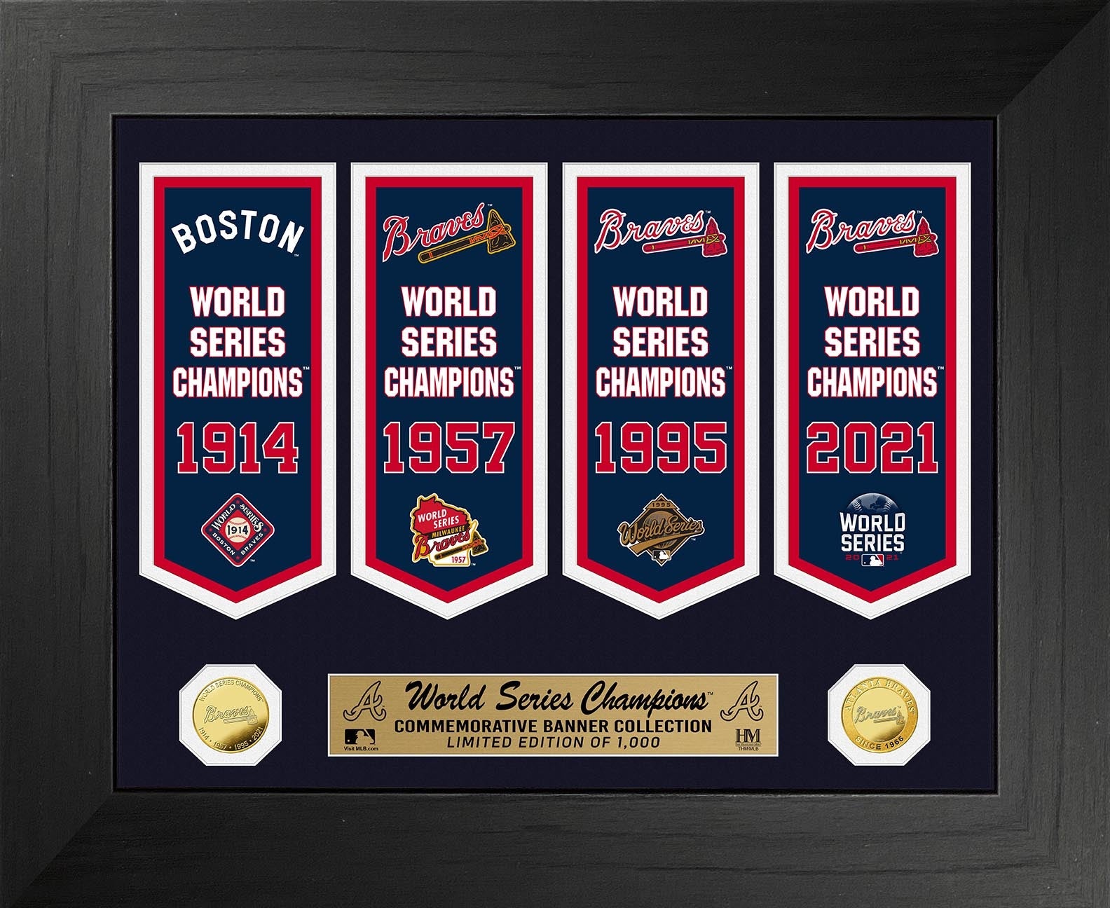 Atlanta Braves 4-Time World Series Champions Deluxe Banner Collection