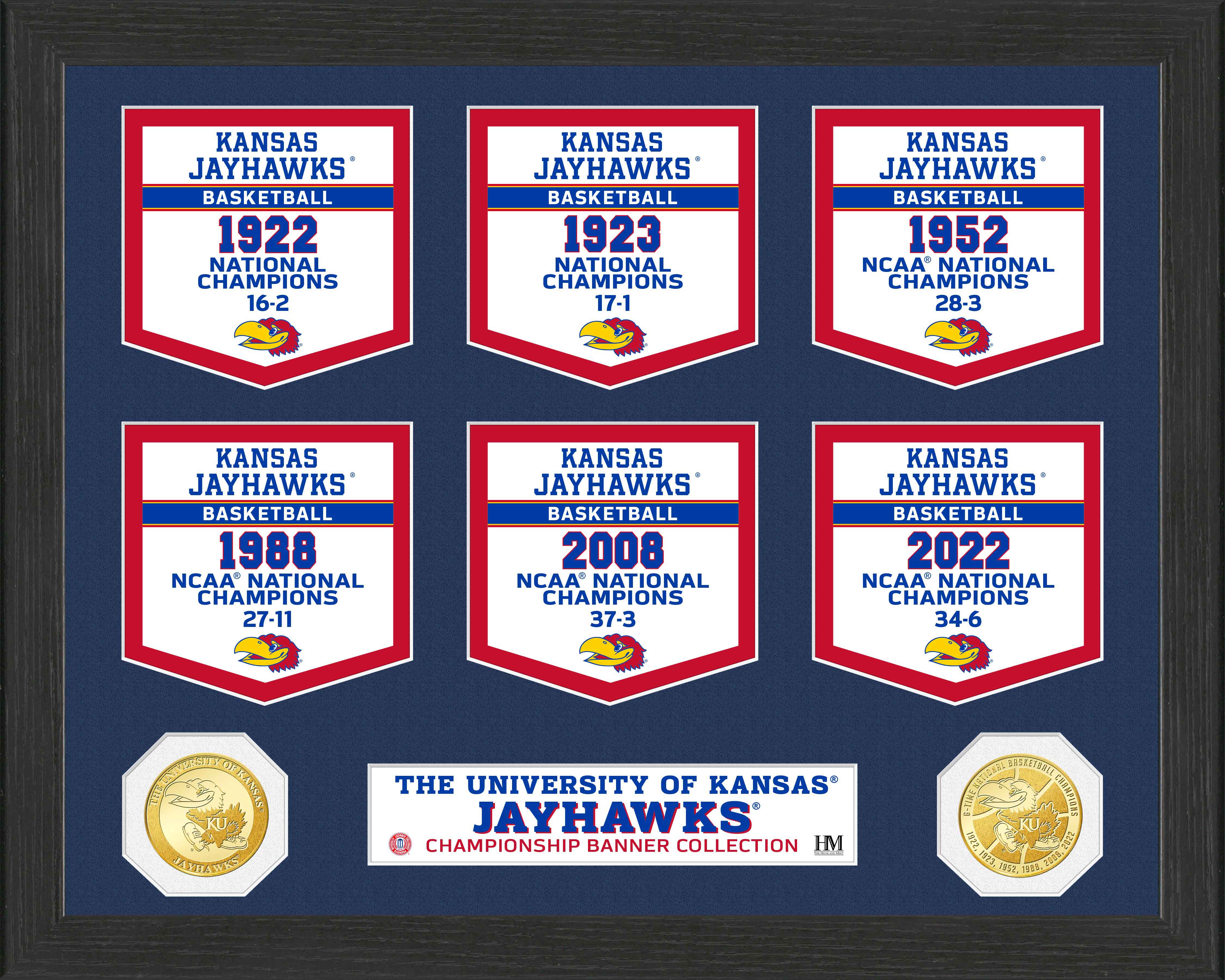 University Of Kansas Jayhawks Basketball National Champions Banner Collection Photo Mint