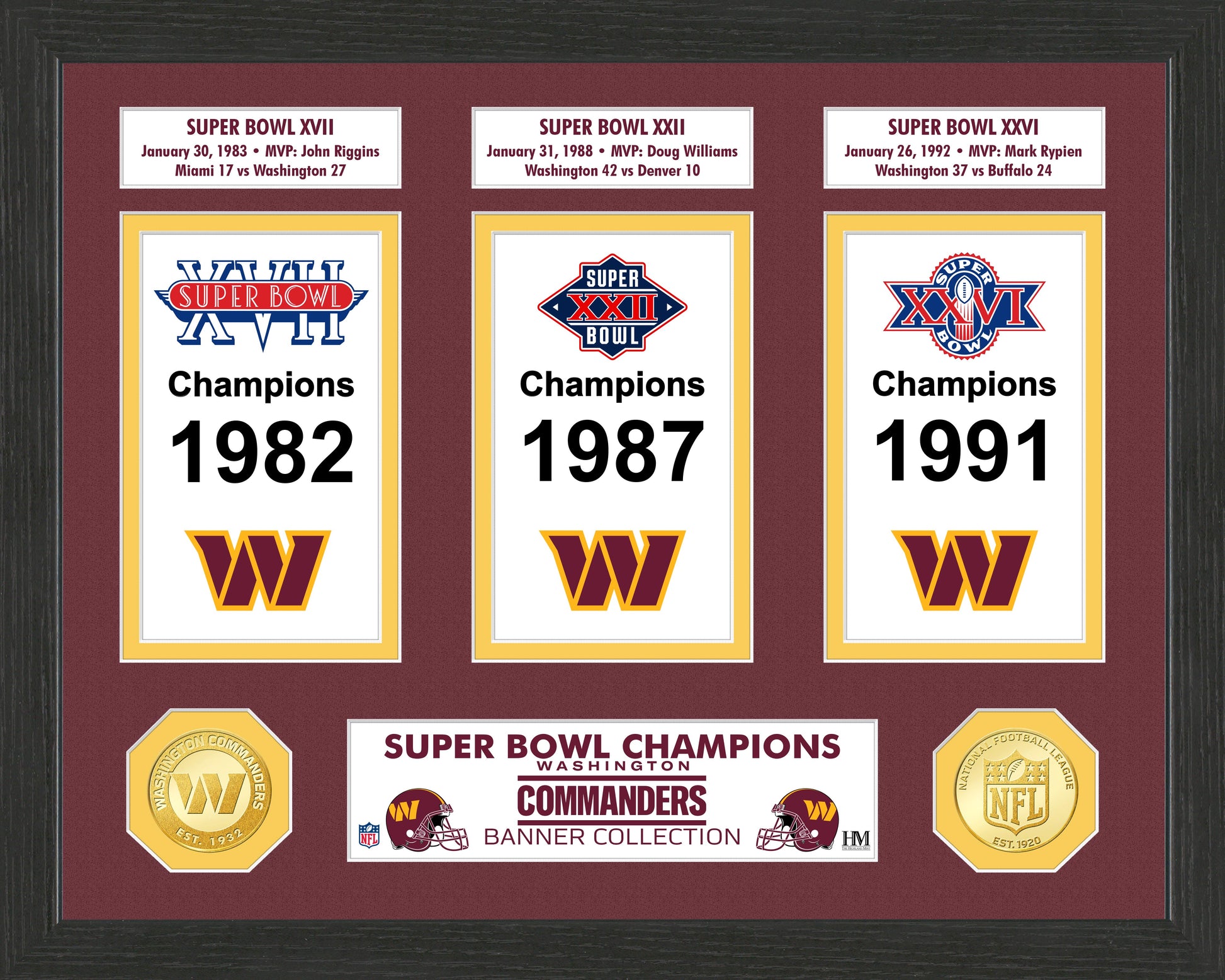 Washington Commanders Super Bowl Banner Collection