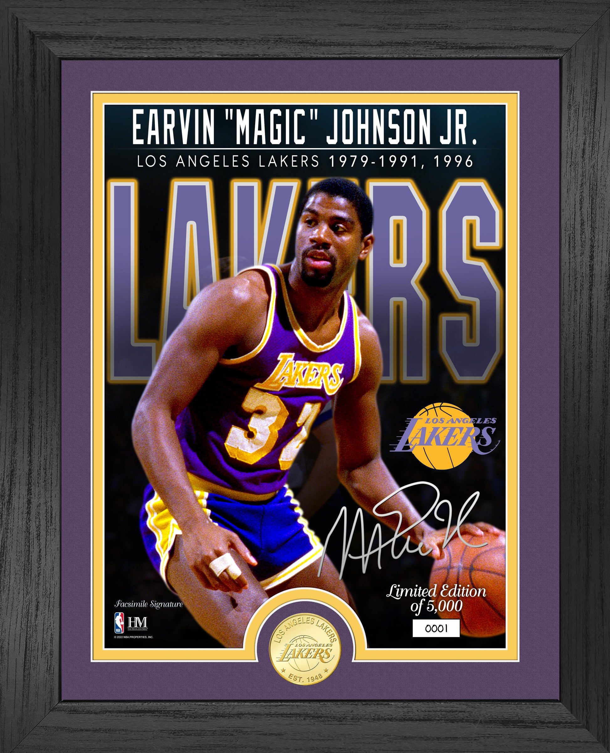 Magic Johnson Lakers Bronze Coin Photo Mint