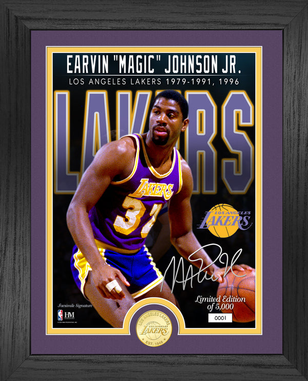 Magic Johnson Lakers Bronze Coin Photo Mint